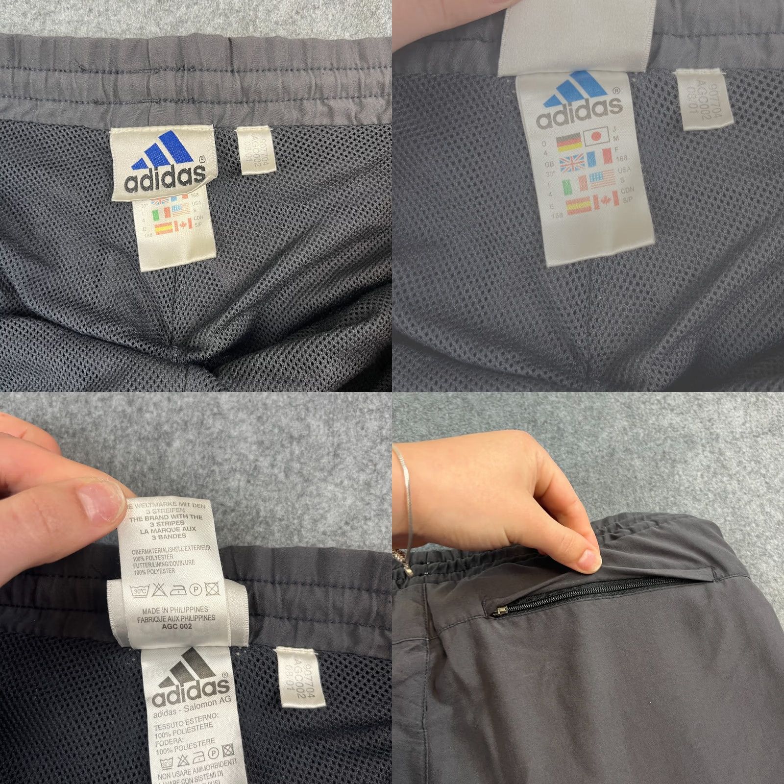 Adidas VINTAGE adidas Mens Tracksuit Bottoms Pants Sweat Joggers Grey S Baggy Y2K 00s裤 Size 36R - 8 Thumbnail
