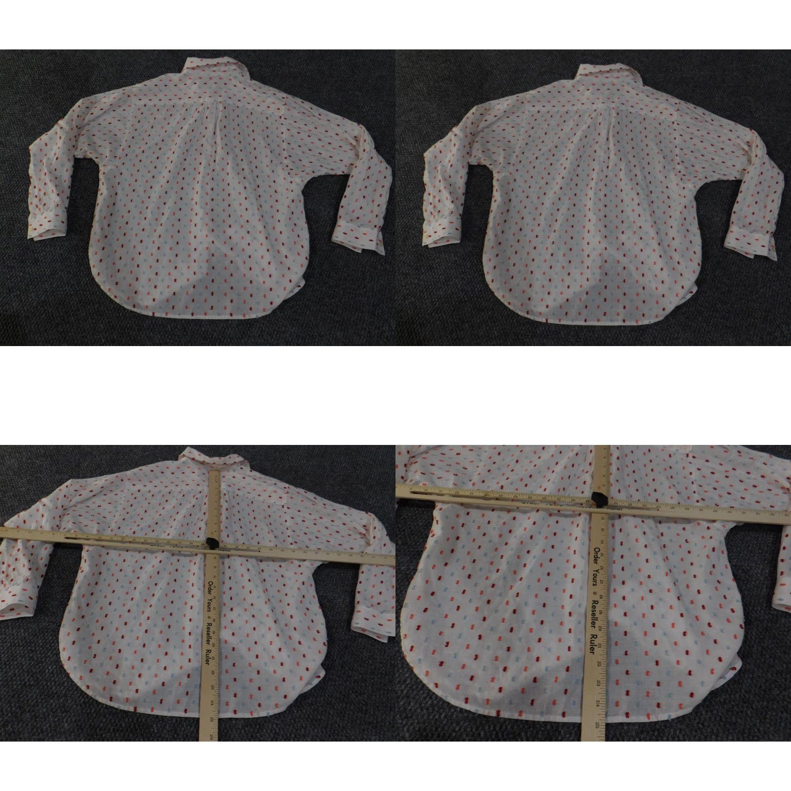Loft LOFT Shirt Womens XS White Geometric Button-Up Casual Comfort Regular Size XS Size XS / US 0-2 / IT 36-38 - 9 Thumbnail