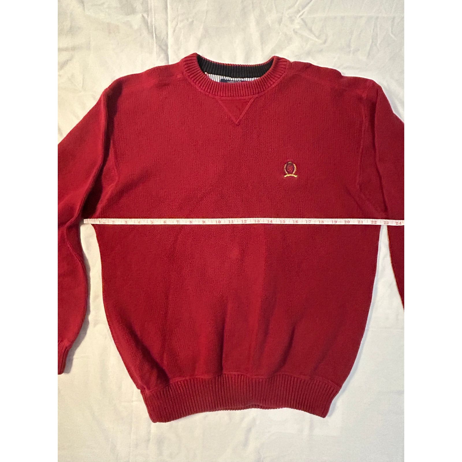 Tommy Hilfiger Rare 90s Tommy Hilfiger Maroon Heavy Weight Sweater Size L Size US L / EU 52-54 / 3 - 6 Thumbnail