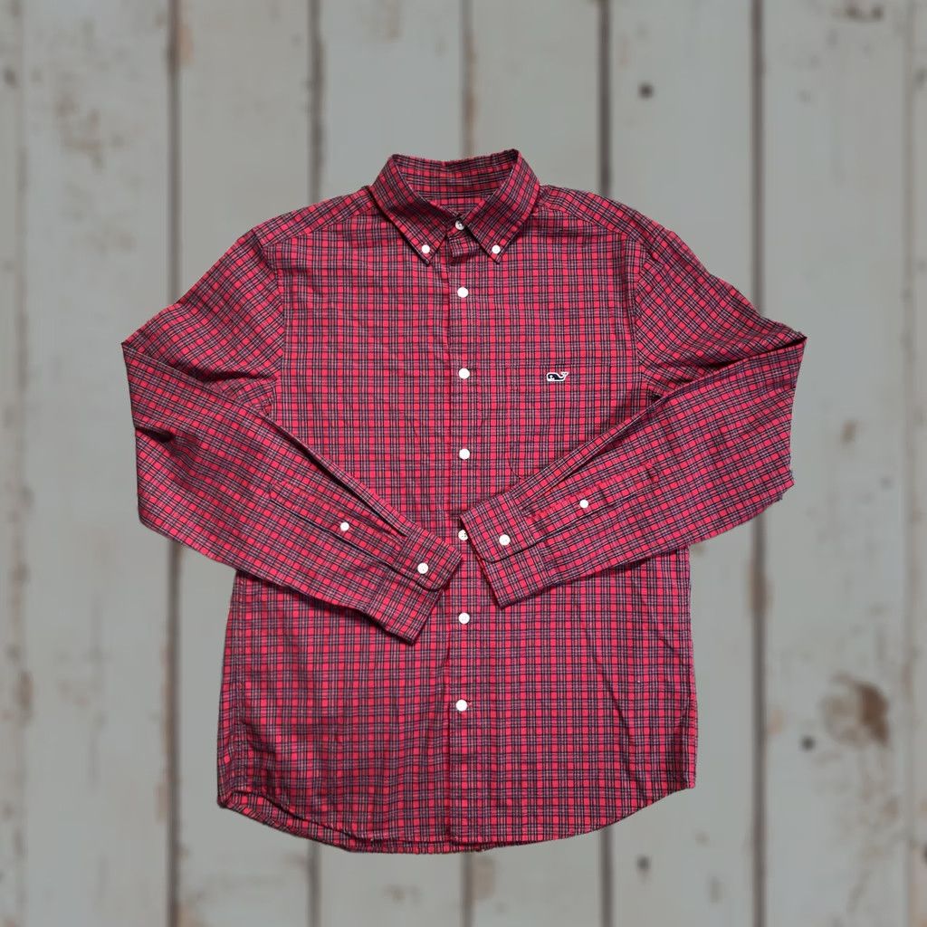 Vineyard Vines Vineyard Vines Shirt Mens S Red Plaid Long Sleeve Button-Down Whale Logo Size US S / EU 44-46 / 1 - 1 Thumbnail