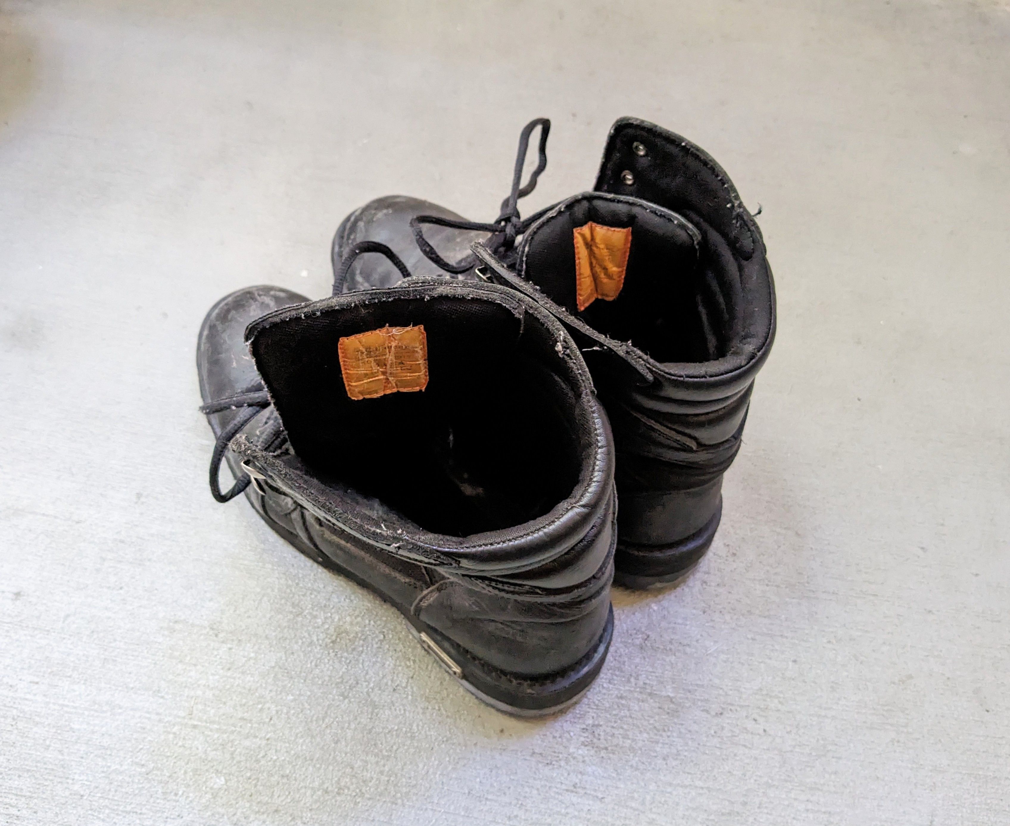 Genuine Leather Vintage Boots Black Size 10 Leather Biker Chunky Lace Up Size US 10 / EU 43 - 13 Thumbnail