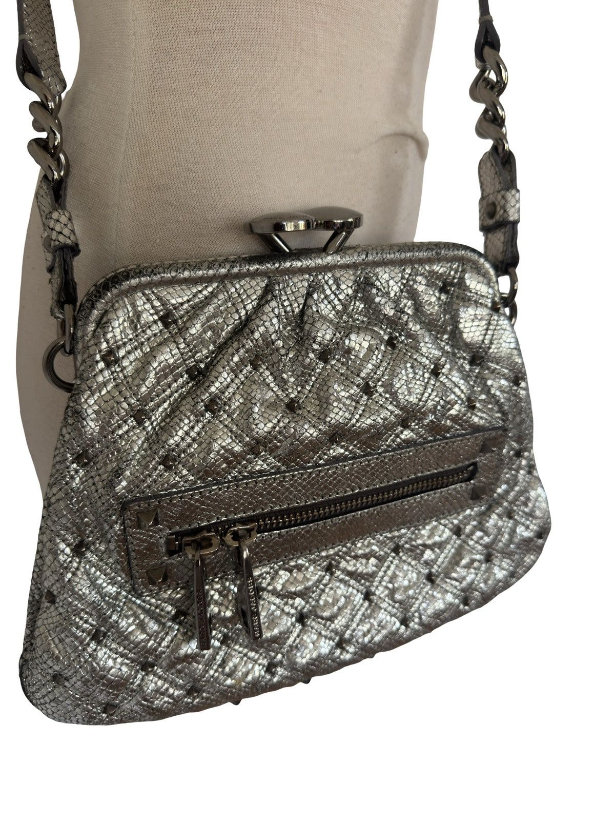Marc Jacobs RARE 2009 Marc Jacobs Runway Studded Metallic Python Purse Size ONE SIZE - 3 Thumbnail