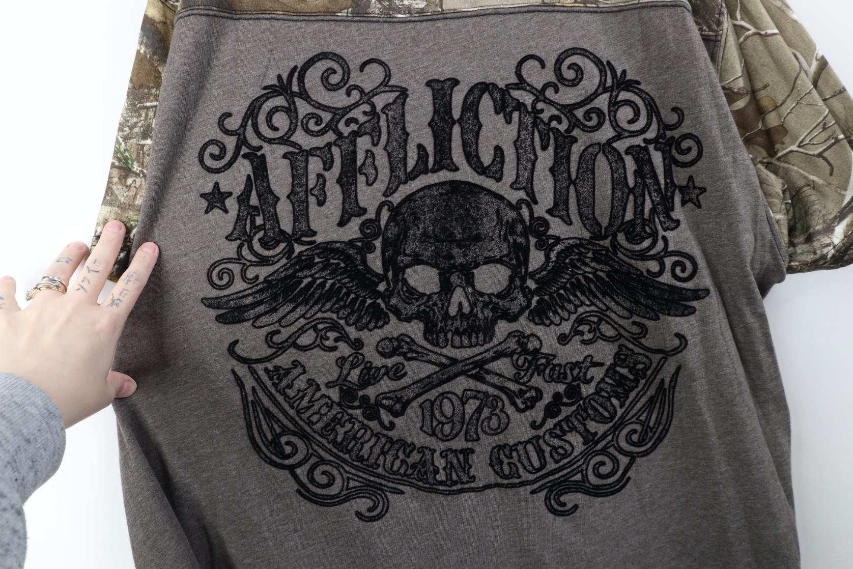 Affliction Affliction Velvet Skull Tribal Camouflage UFC MMA T-Shirt Size US XXL / EU 58 / 5 - 4 Thumbnail