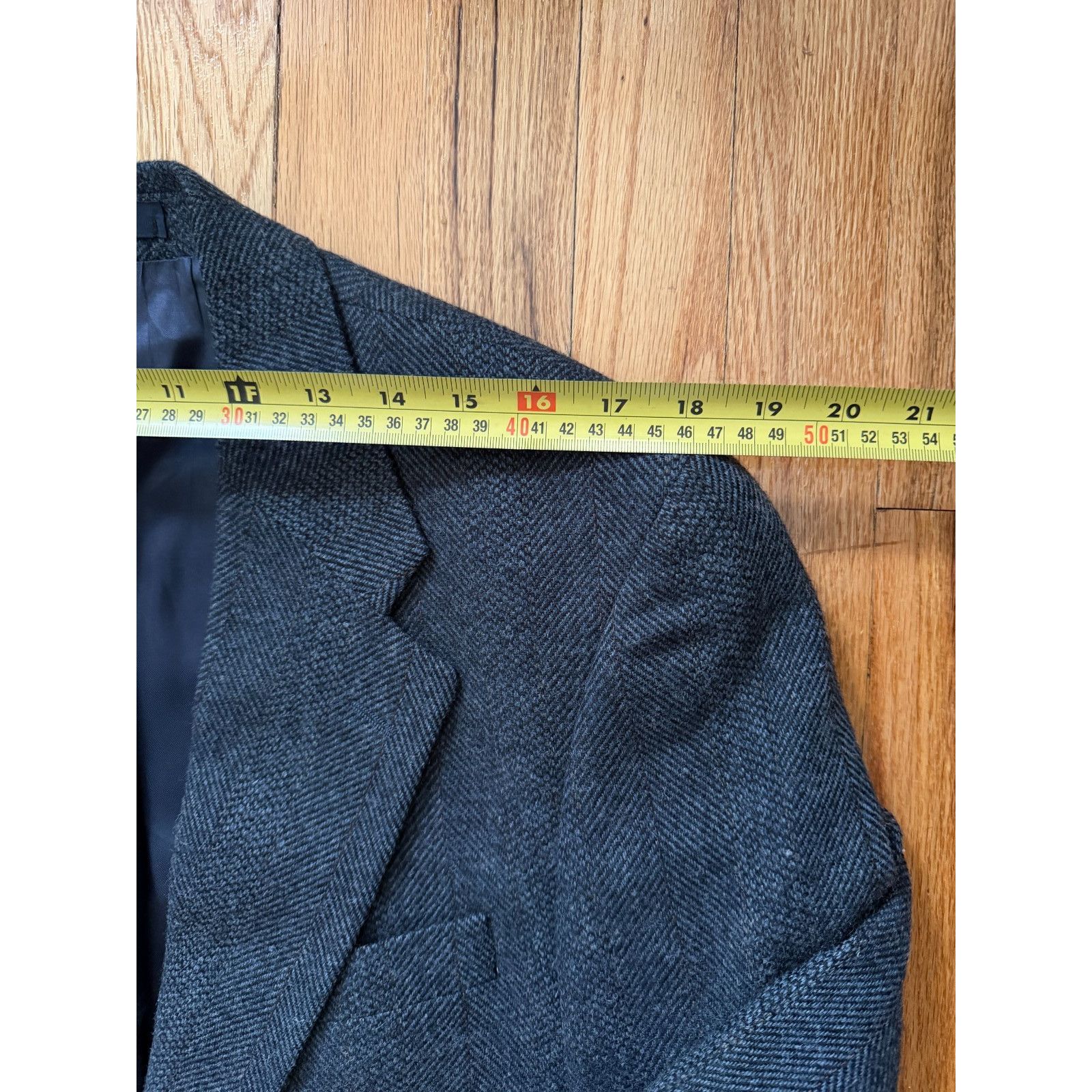 Chaps Ralph Lauren Ralph Lauren Mens 40R Tweed Blazer Navy Herringbone Canada Size 40R - 3 Thumbnail