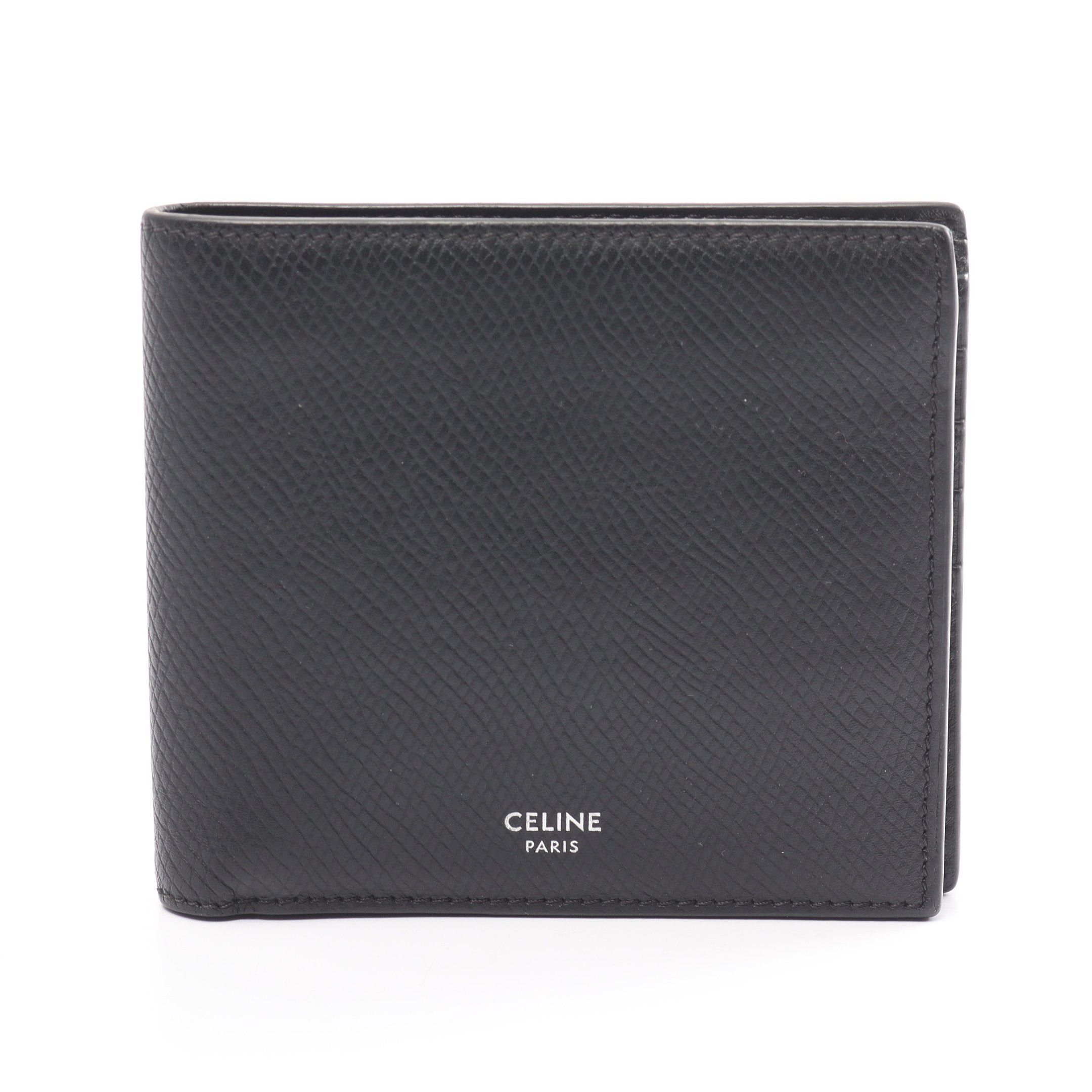 image of Celine Bifold Wallet Bi-Fold Wallet Leather Black, Men's
