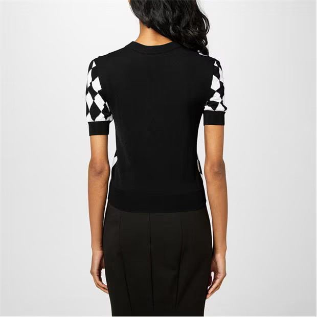 Balmain o1g2r1mq0924 Diamond Knitted T-Shirts in Black & White Size XS / US 0-2 / IT 36-38 - 5 Thumbnail