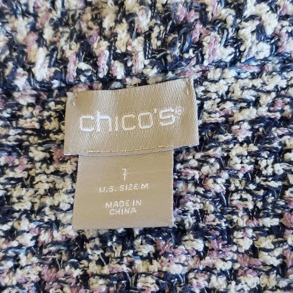 Chicos CT767 Chico's Ladies Tweed Like Blue, Pink Ladies Blazer Size M / US 6-8 / IT 42-44 - 7 Thumbnail