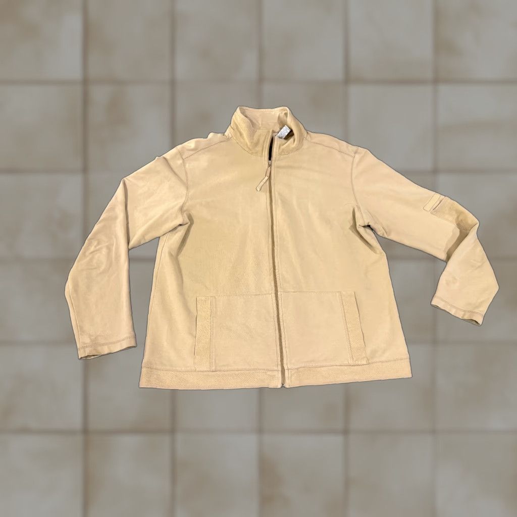Vintage Chicos Jacket Womens 2 Tan Full Zip Long Sleeve Stretch Casual Medium Regular Size XS / US 0-2 / IT 36-38 - 1 Thumbnail