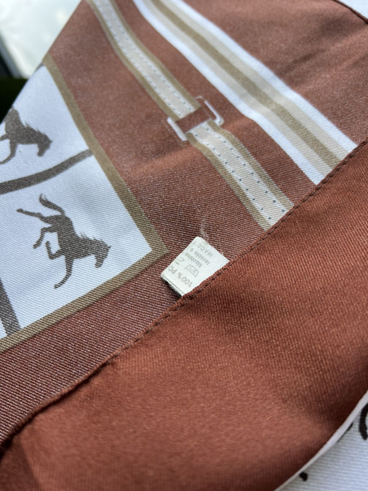Vintage Vintage Italian Silk Scarf Horse Equestrian Print 76cm Size ONE SIZE - 16 Thumbnail
