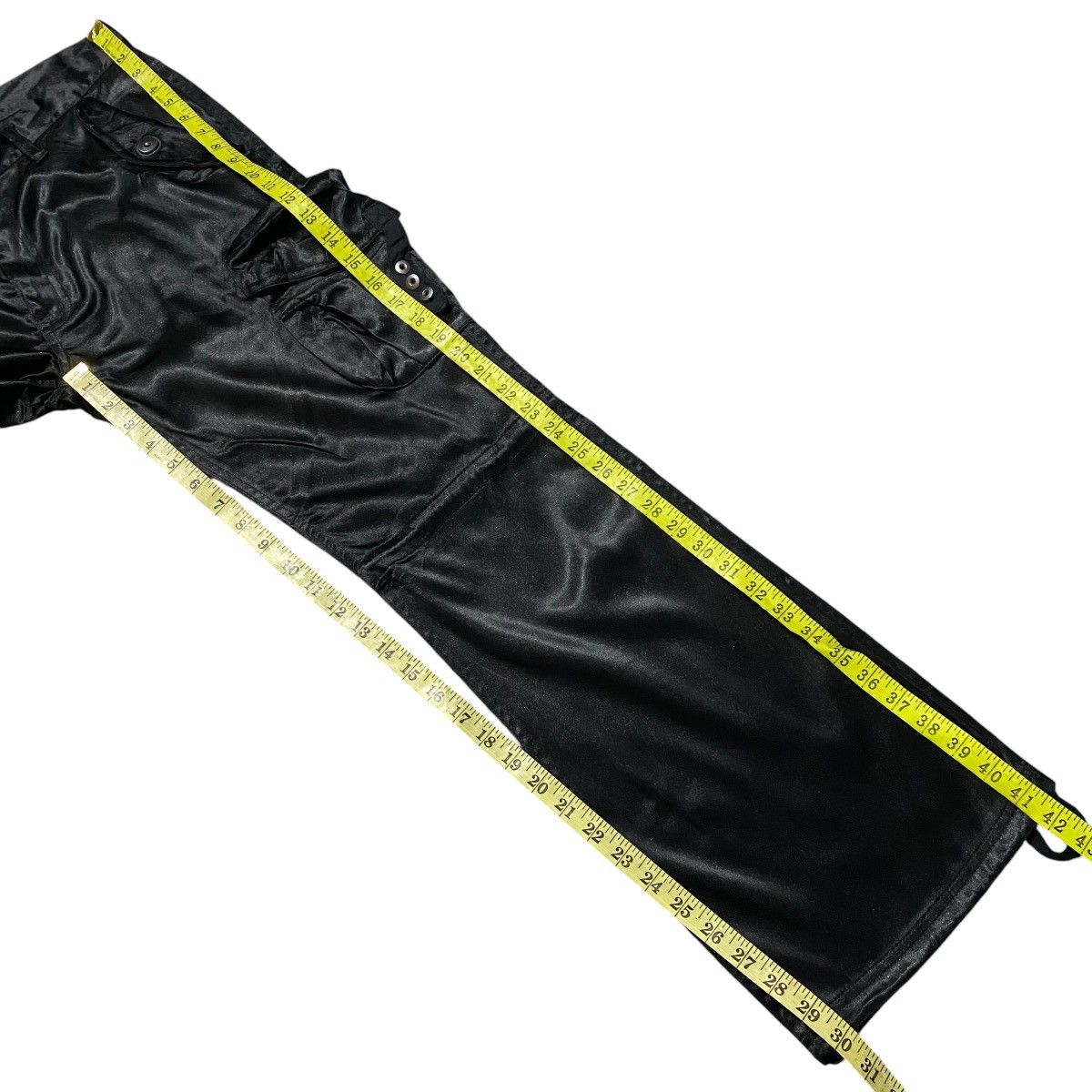 CIVARIZE Civarize Black Metallic Cargo Pants Flare Size US 31 - 24 Thumbnail