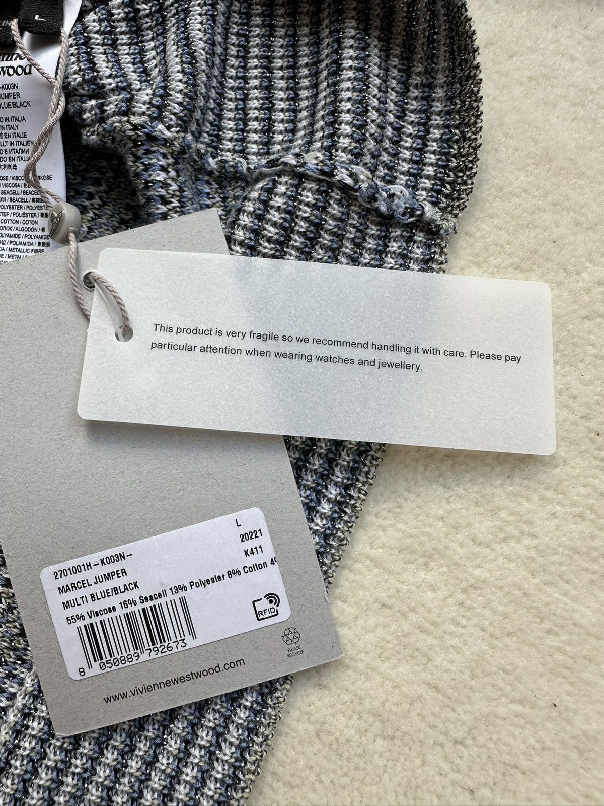 Vivienne Westwood $960 Vivienne Westwood Marcel jumper metallic lamé sweater Size US L / EU 52-54 / 3 - 24 Thumbnail