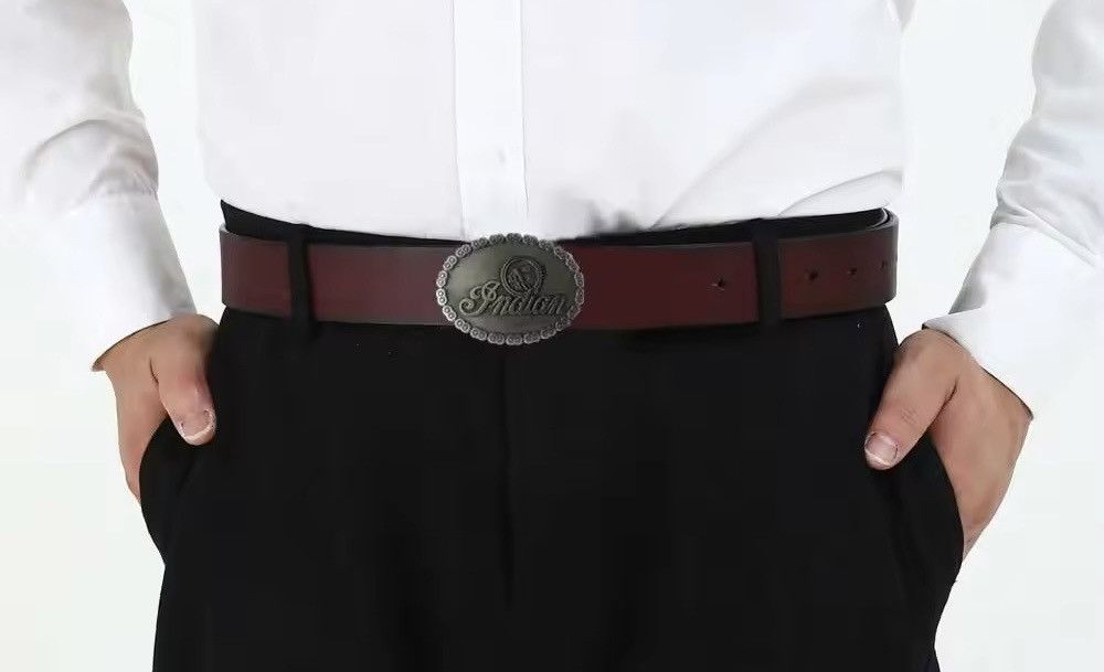 Japanese Brand Vintage Casual Oval Indian alloy belt buckle Size ONE SIZE - 2 Thumbnail