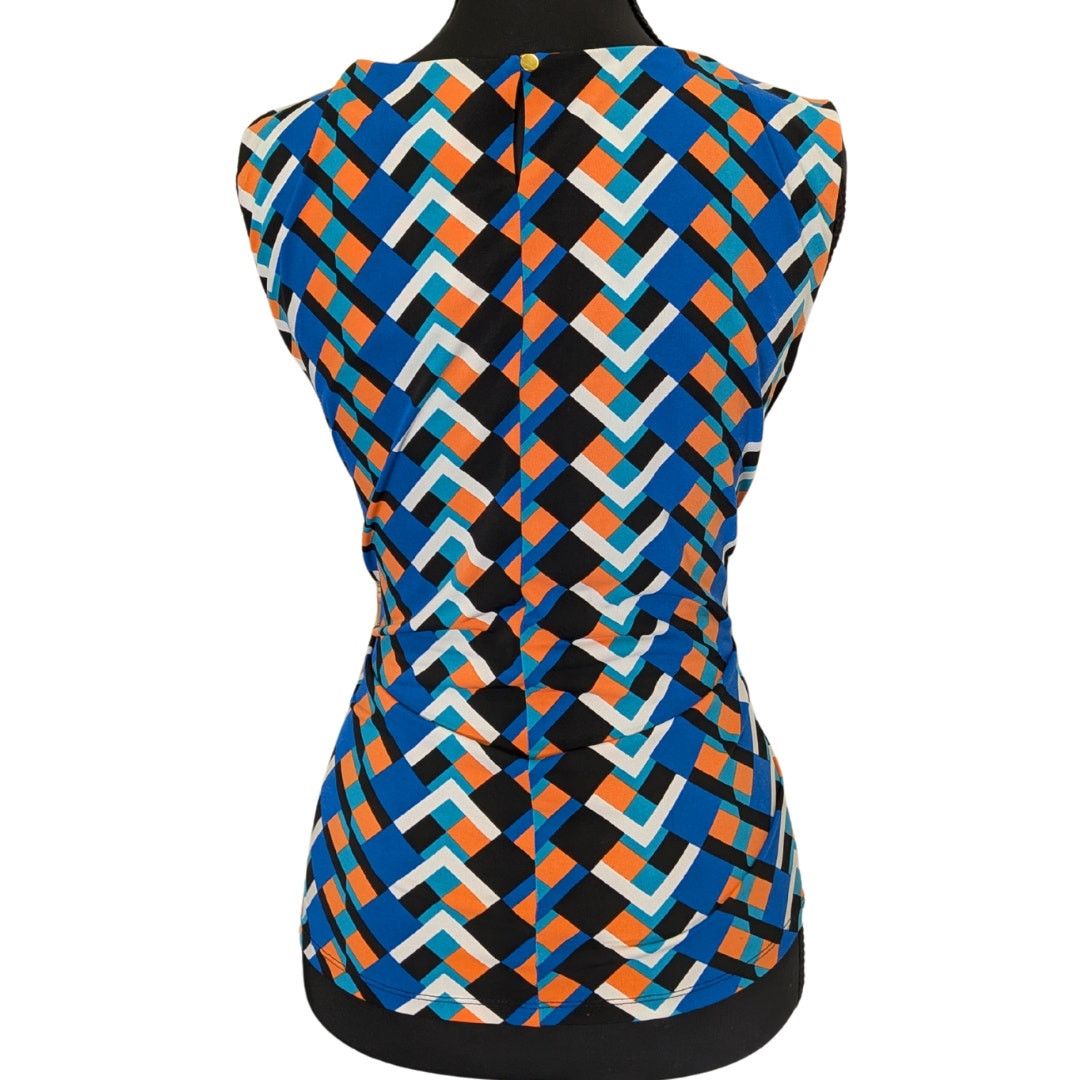 Calvin Klein Calvin Klein Geometric Mesa-Pattern Pleated Blouse Size XL / US 12-14 / IT 48-50 - 2 Thumbnail