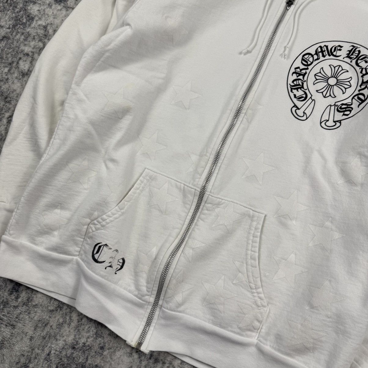 Chrome Hearts Chrome Hearts Vintage Horseshoe ‘White’ Zip Hoodie Size US L / EU 52-54 / 3 - 4 Thumbnail