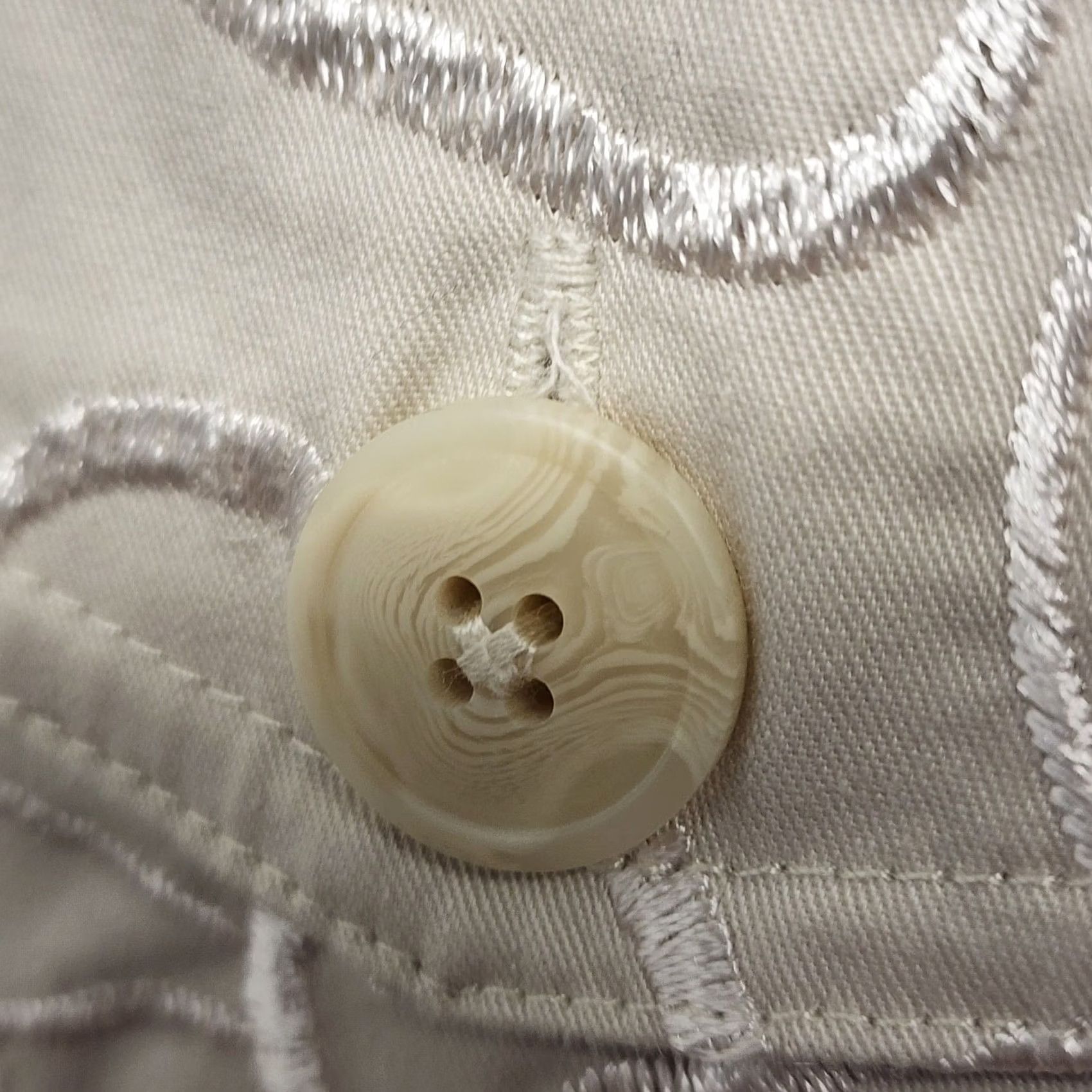 Vintage Susan Graver Womens Jacket Cream Floral Embroidered Button Front Career M Size M / US 6-8 / IT 42-44 - 7 Thumbnail