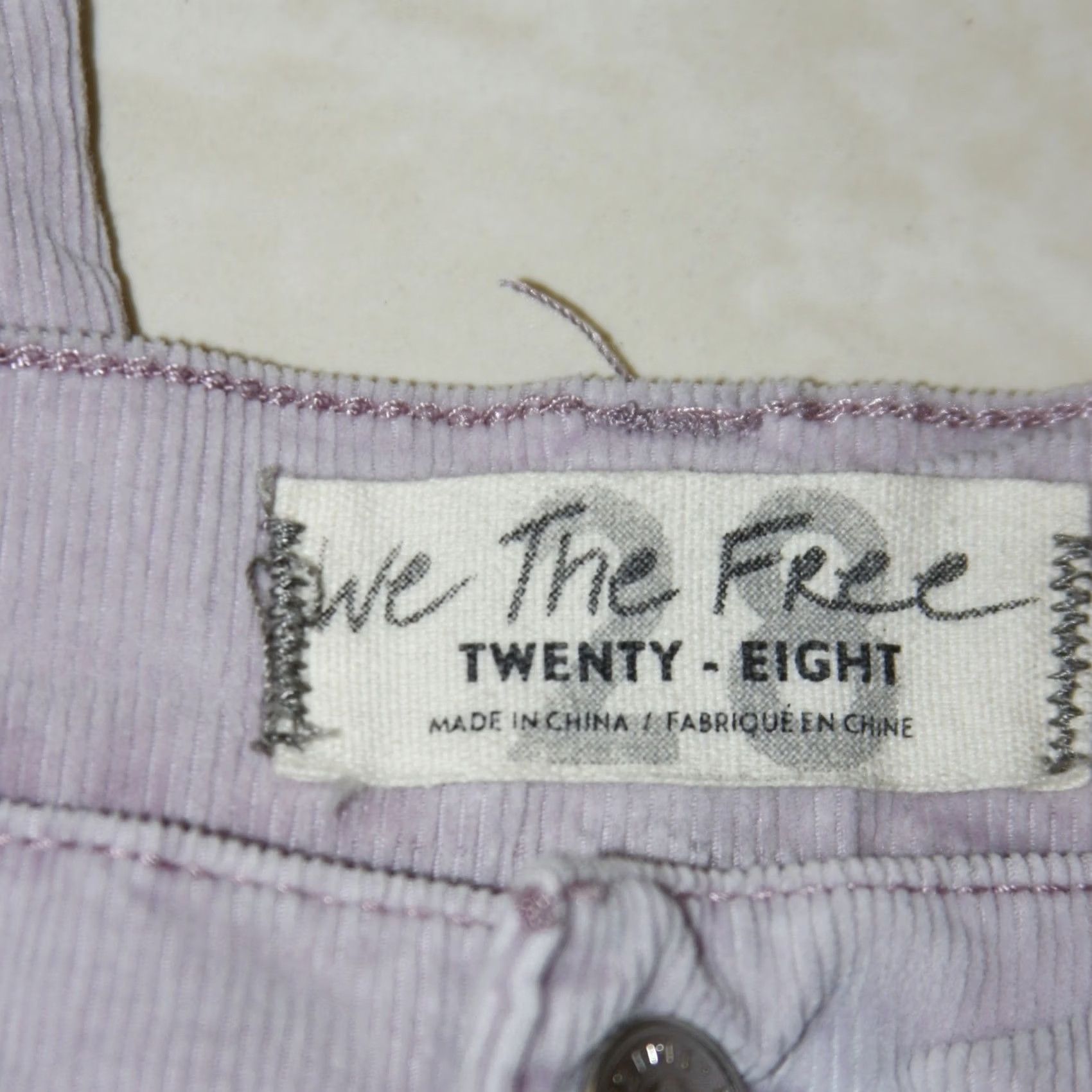 Vintage We The Free Jeans Womens 28 Purple Corduroy Button Fly High Rise Slim 5-Pocket Boho Vintage? Size 28" / US 6 / IT 42 - 5 Thumbnail