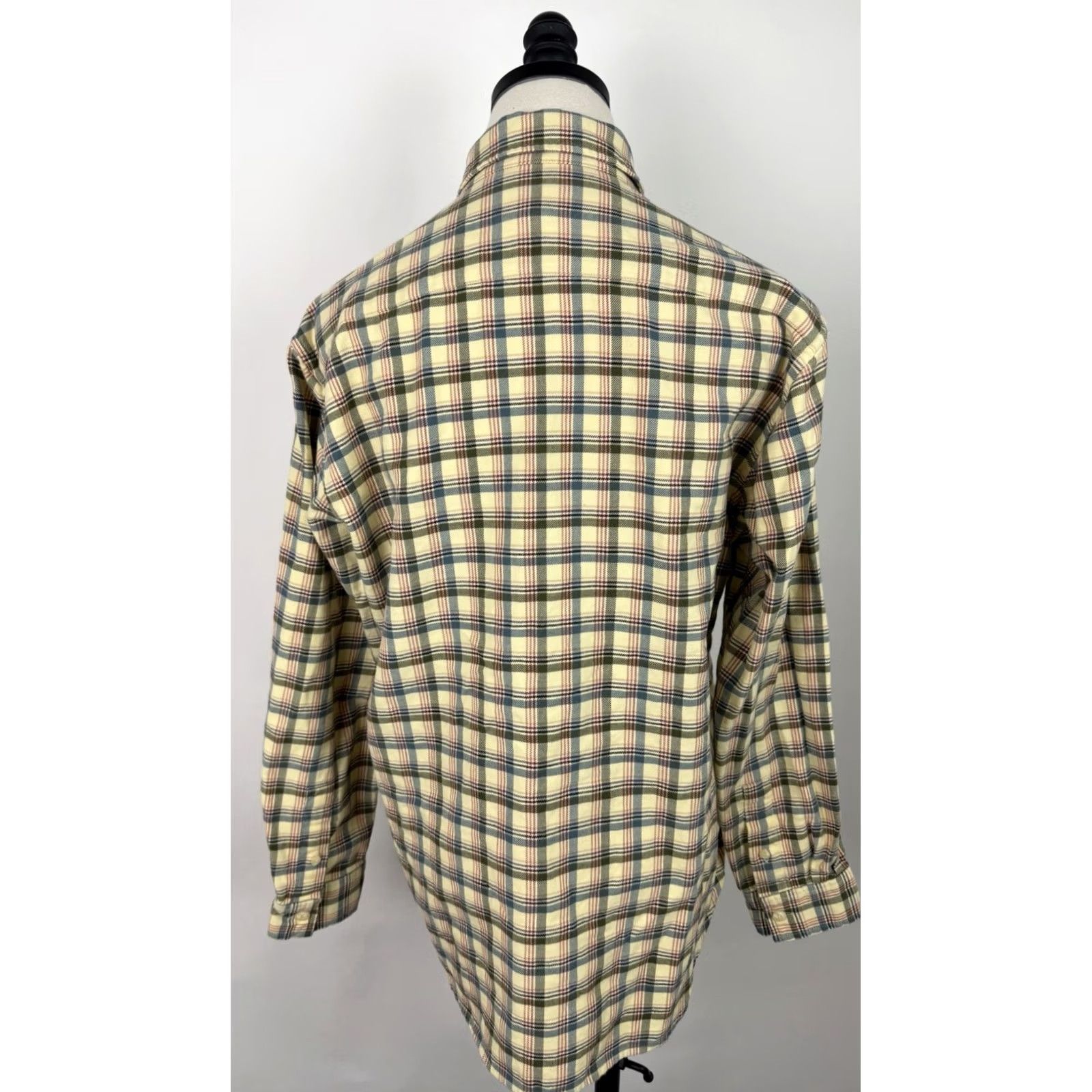 Jones New York VINTAGE Jones New York Shirt Womens Medium Plaid Yellow Cotton Flannel Button-Up 90s Mom Size M / US 6-8 / IT 42-44 - 7 Thumbnail