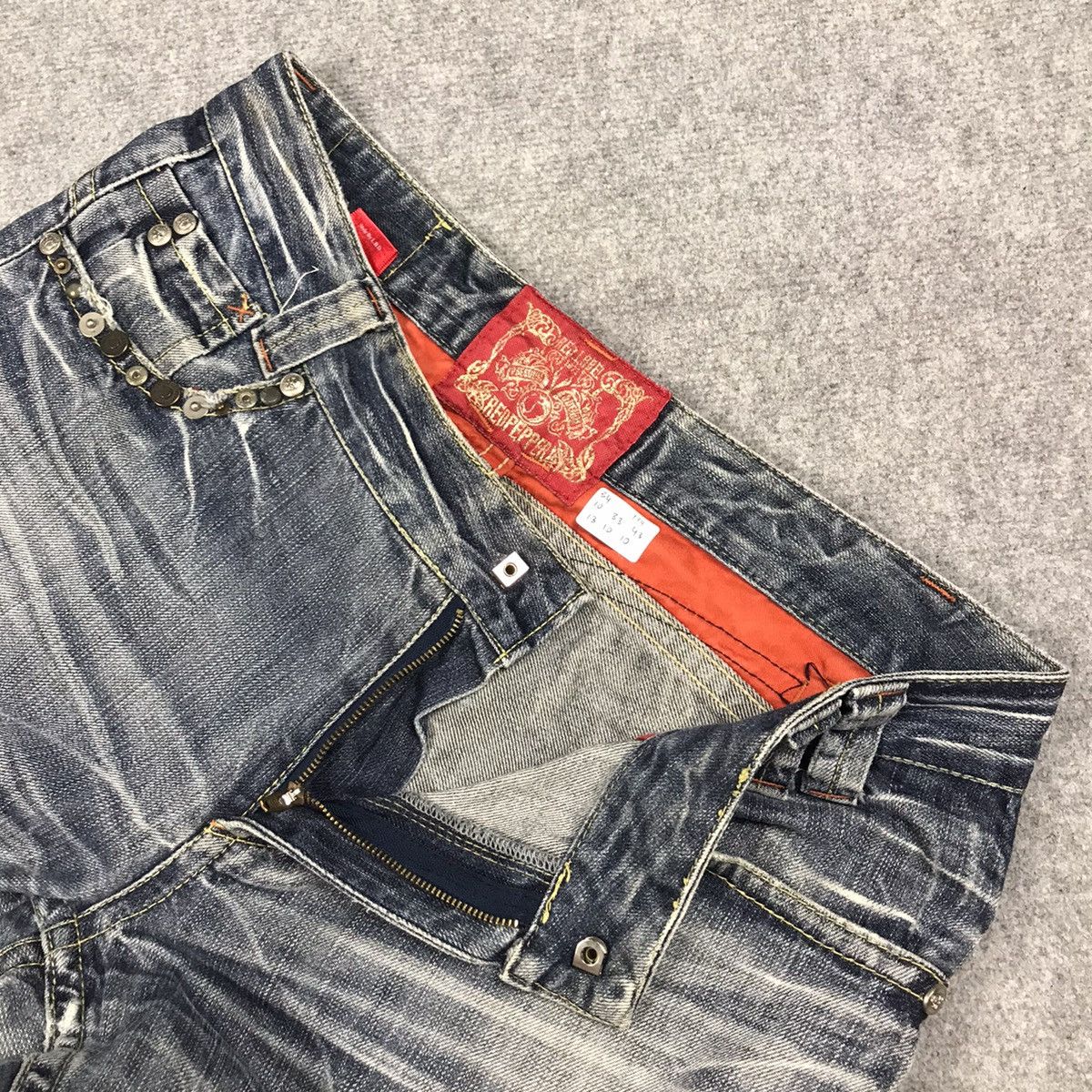 Japanese Brand DISTRESSED DENIM BAGGY RED PEPPER PANTS Size US 34 / EU 50 - 16 Thumbnail
