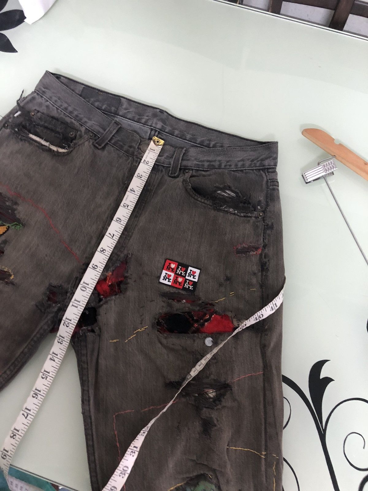 Levi's Rare❗️Vintage 90s Levis 501 Distressed Multi Patches Jeans Size US 32 / EU 48 - 20 Thumbnail