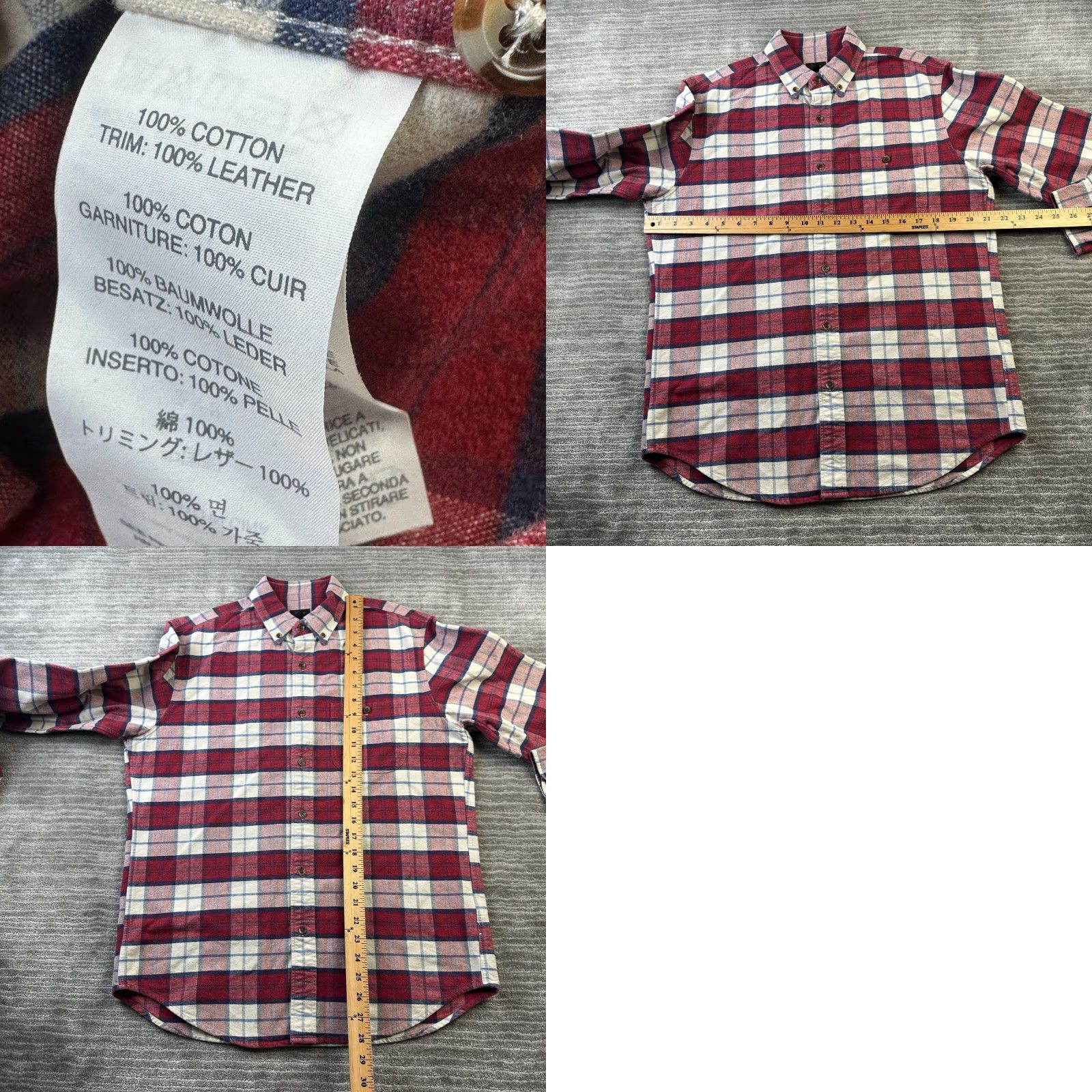 J.Crew J. Crew Shirt Mens M Red Button-Up Plaid Flannel Collar Shirt Casual Outdoor Vintage No Size US M / EU 48-50 / 2 - 8 Thumbnail