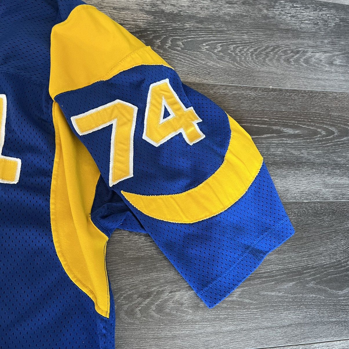 MacGregor × Vintage True Vintage 1960s Sand Knit Blue Yellow Football Jersey #74 Size US L / EU 52-54 / 3 - 6 Thumbnail