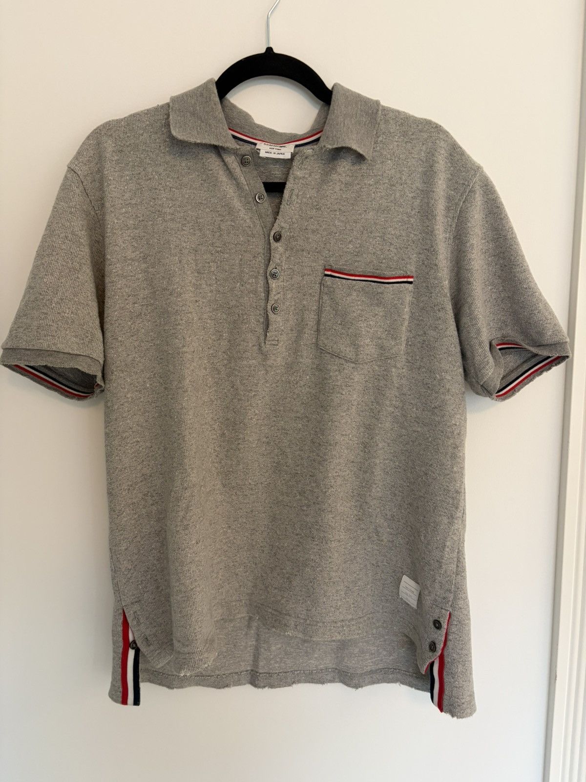Thom Browne Distressed made in Japan polo. Size US L / EU 52-54 / 3 - 1 Thumbnail