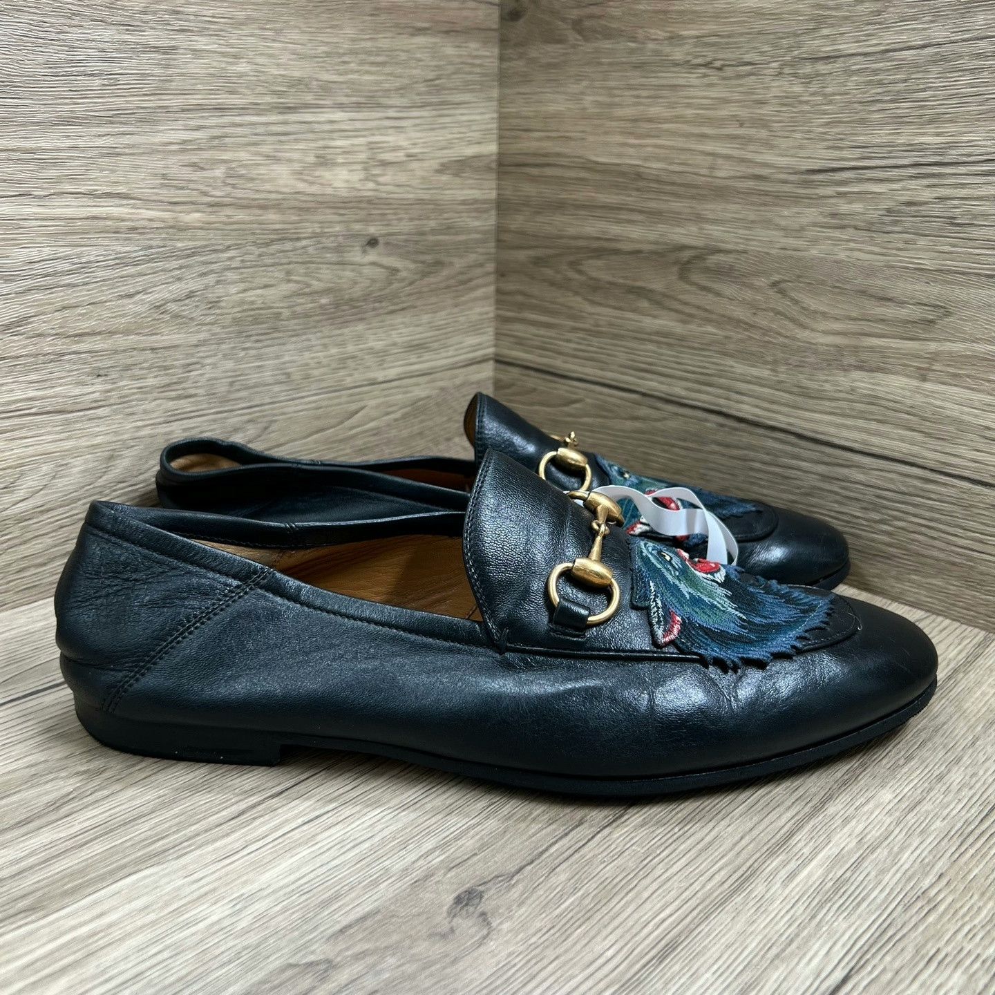 Gucci Gucci Brixton Wolf Head Embroidered Loafers Size US 10 / EU 43 - 4 Thumbnail