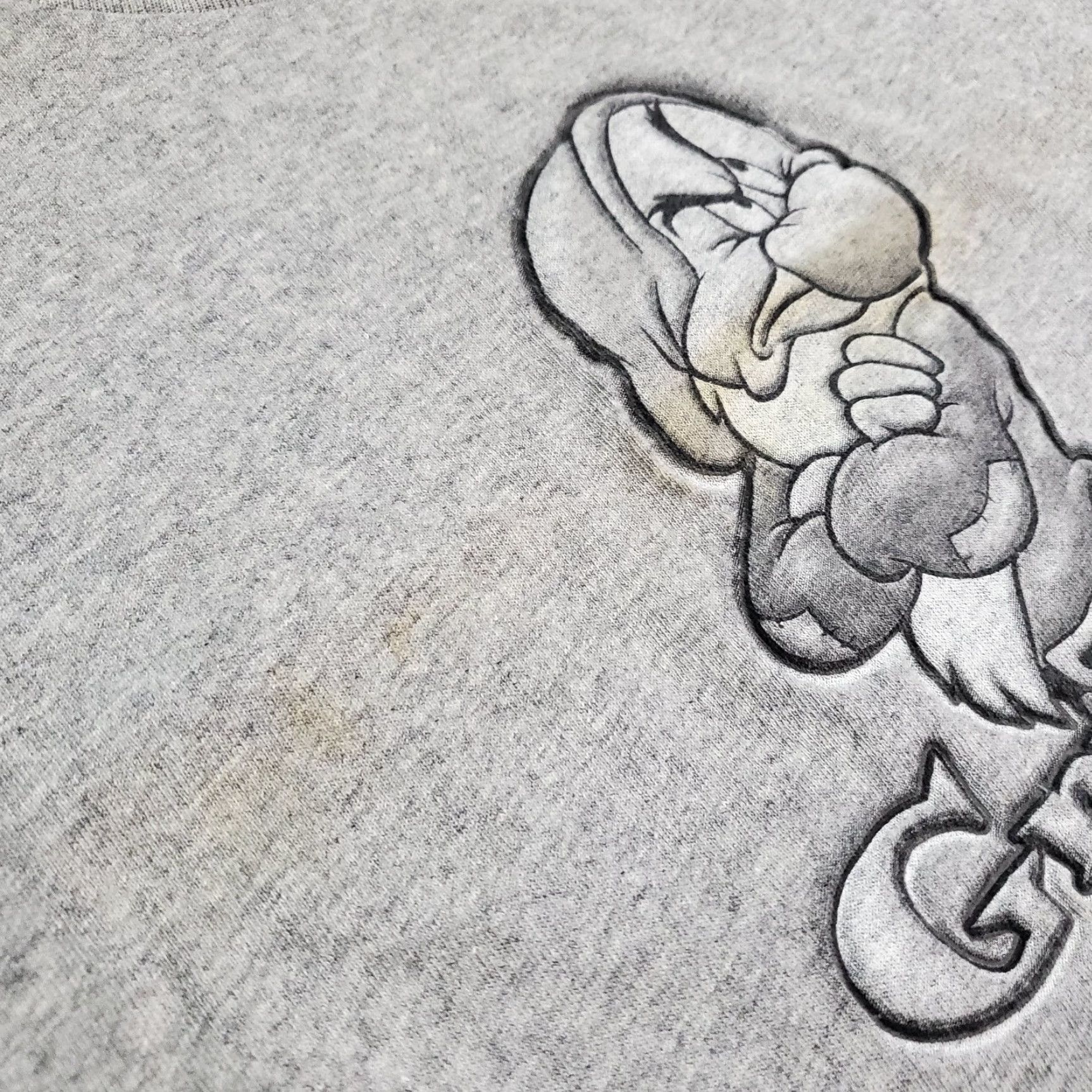 Disney VINTAGE Walt Disney Grumpy T-Shirt Snow Gray Adult XL USA Made Embroidered Logo Crew Neck Short Sleeve Men Size US XL / EU 56 / 4 - 3 Thumbnail