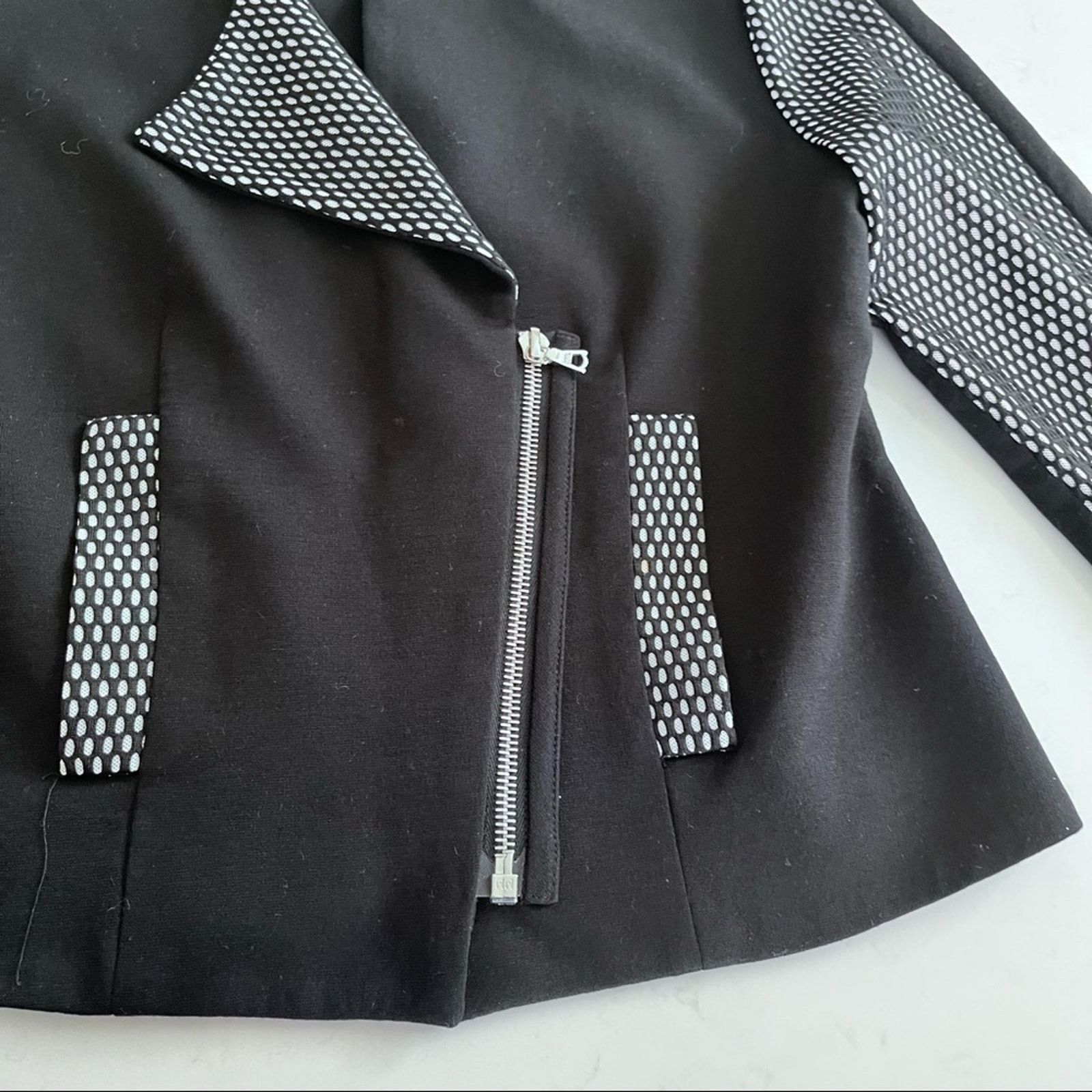 Anthropologie Yoana Baraschi black faux mesh trim motorcycle jacket XS Size XS / US 0-2 / IT 36-38 - 4 Thumbnail