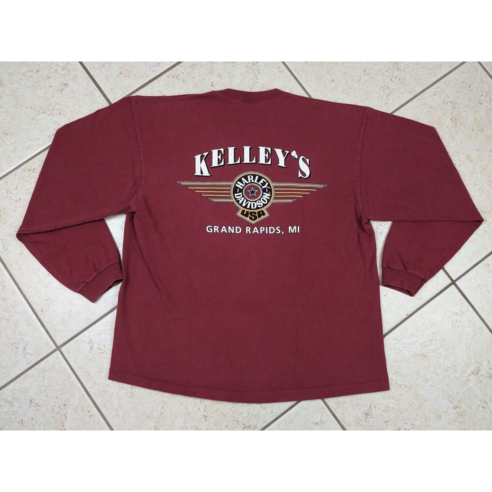 Harley Davidson Vtg Harley Davidson Long Sleeve Shirt Kelley's Grand Rapids Size US XL / EU 56 / 4 - 10 Thumbnail