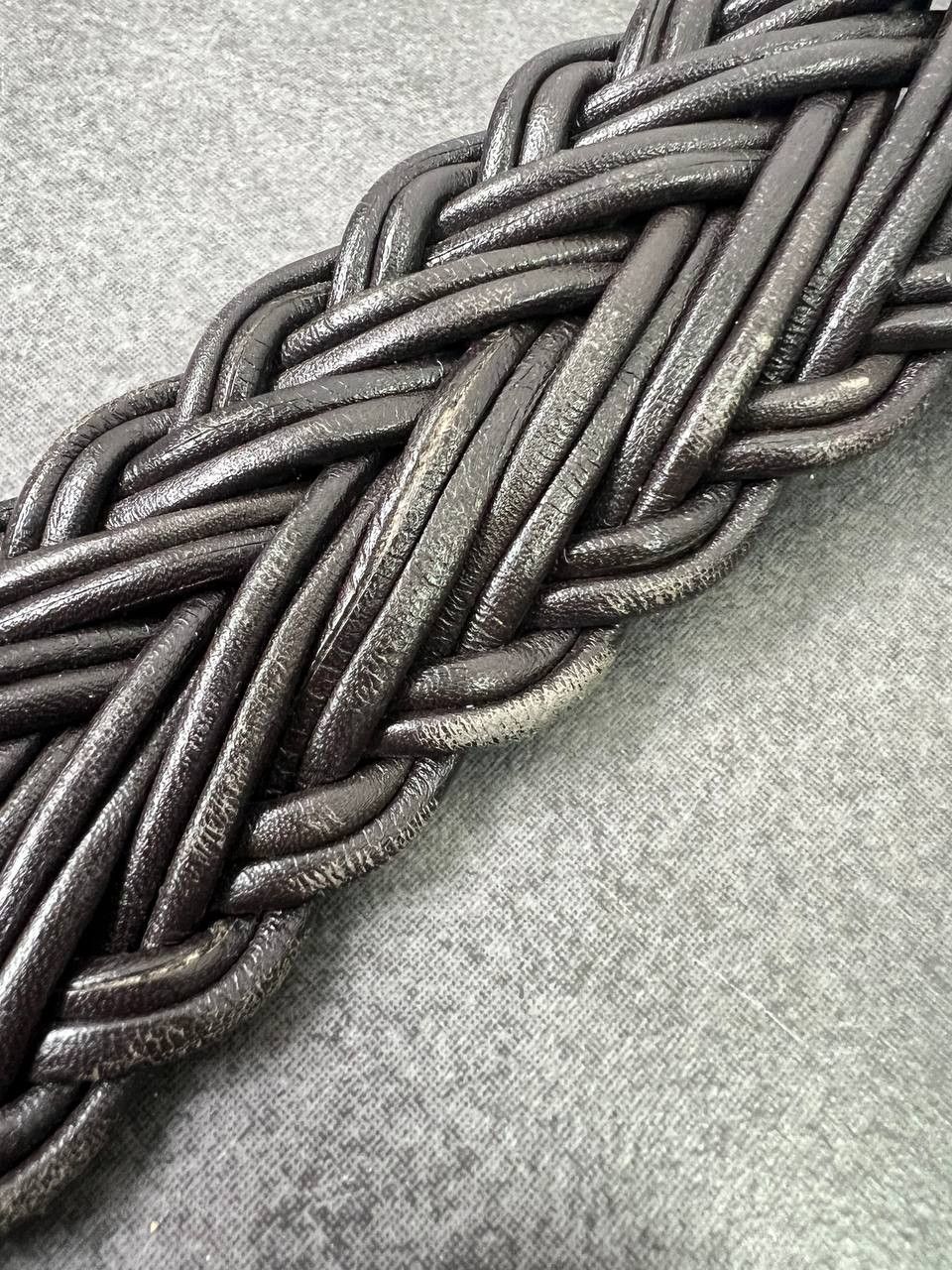 Japanese Brand Rare Nanni Leather woven Belt Chrome Hearts style Size ONE SIZE - 6 Thumbnail