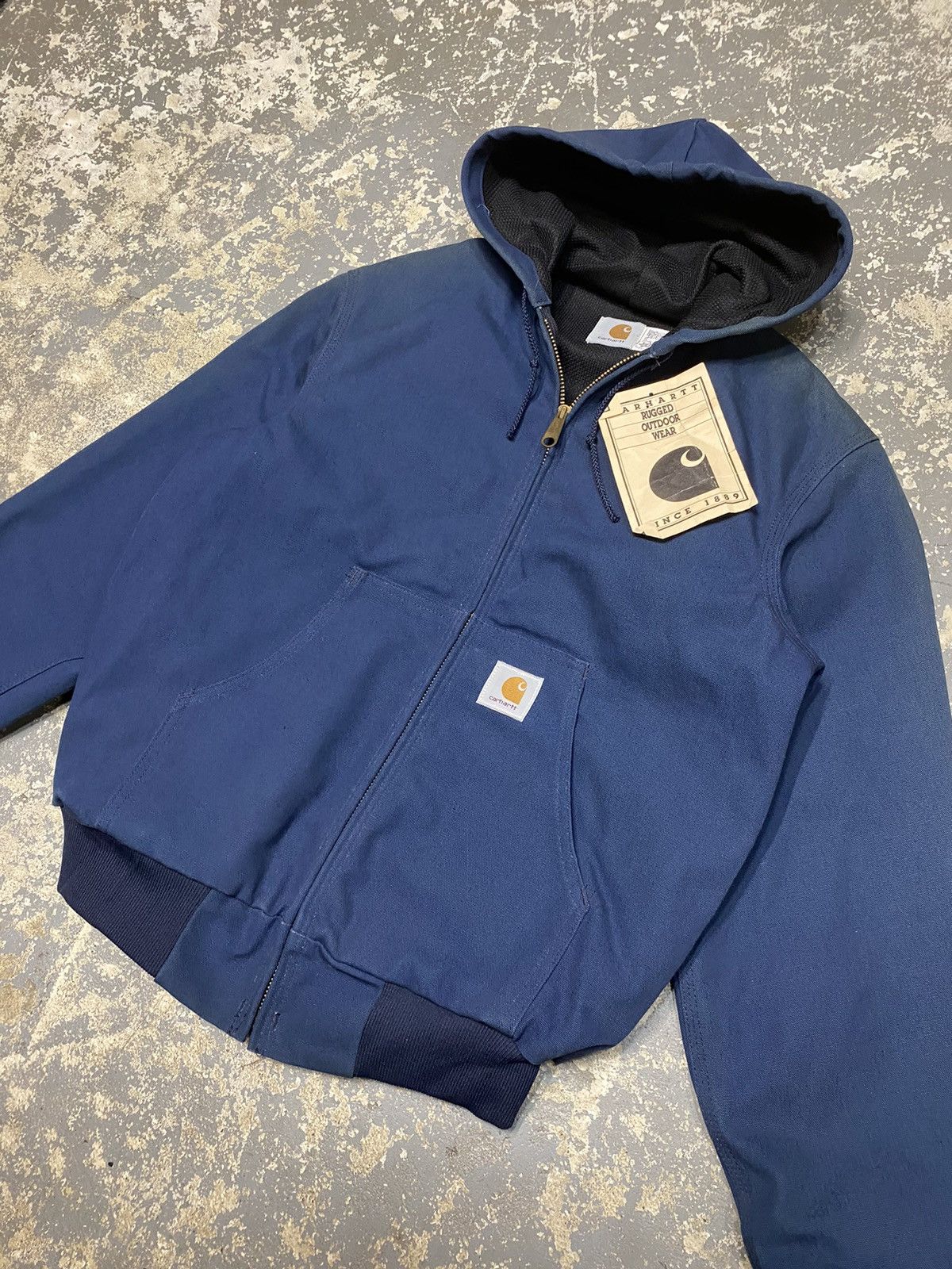 Carhartt × Vintage Vintage Carhartt Blue Hooded Active Jacket JR102 New Size US S / EU 44-46 / 1 - 4 Thumbnail