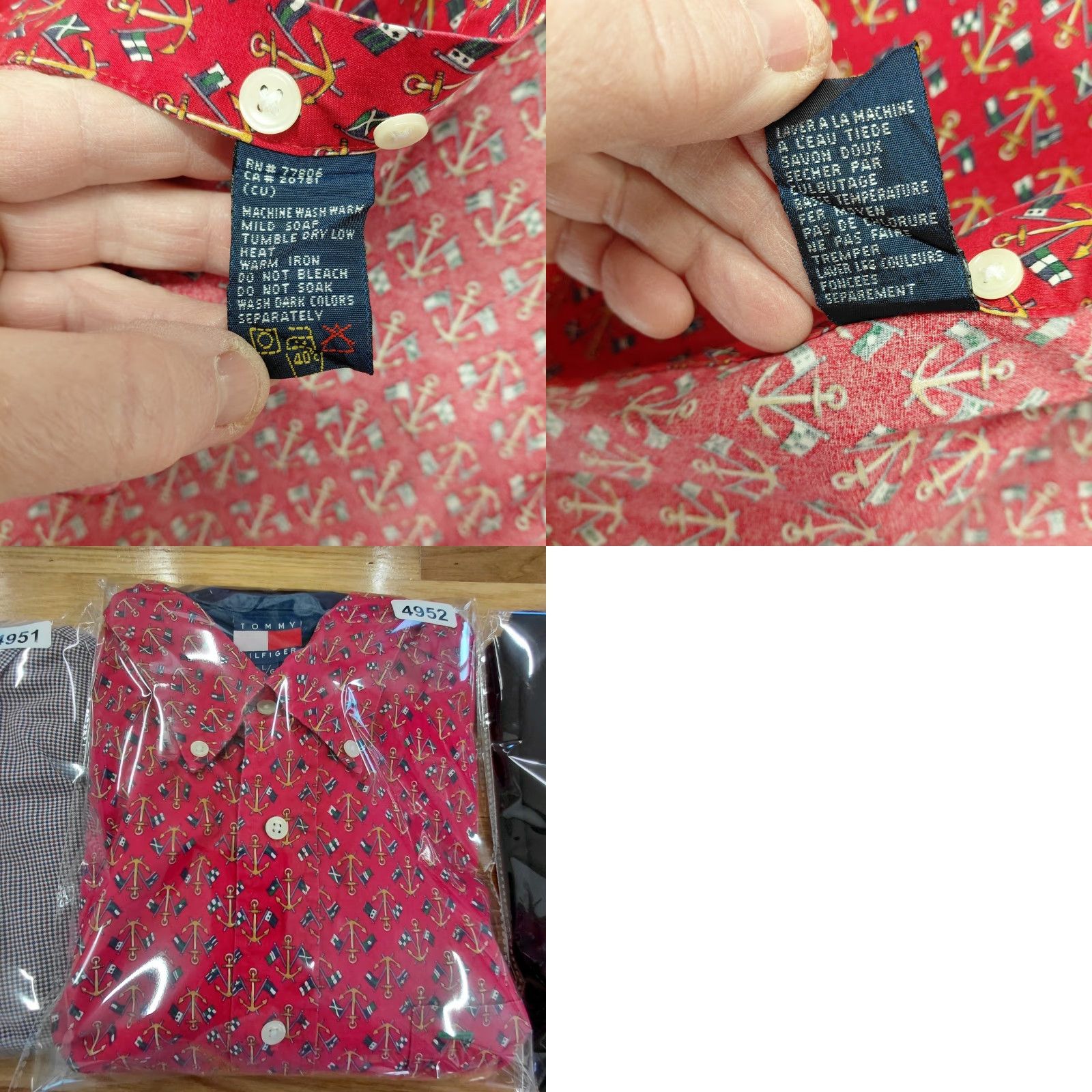 Tommy Hilfiger Tommy Hilfiger Logo Shirt Men L Red Preppy All Over Print Nautical Yacht Flags Button-Up Collared Pocket Size US L / EU 52-54 / 3 - 9 Thumbnail