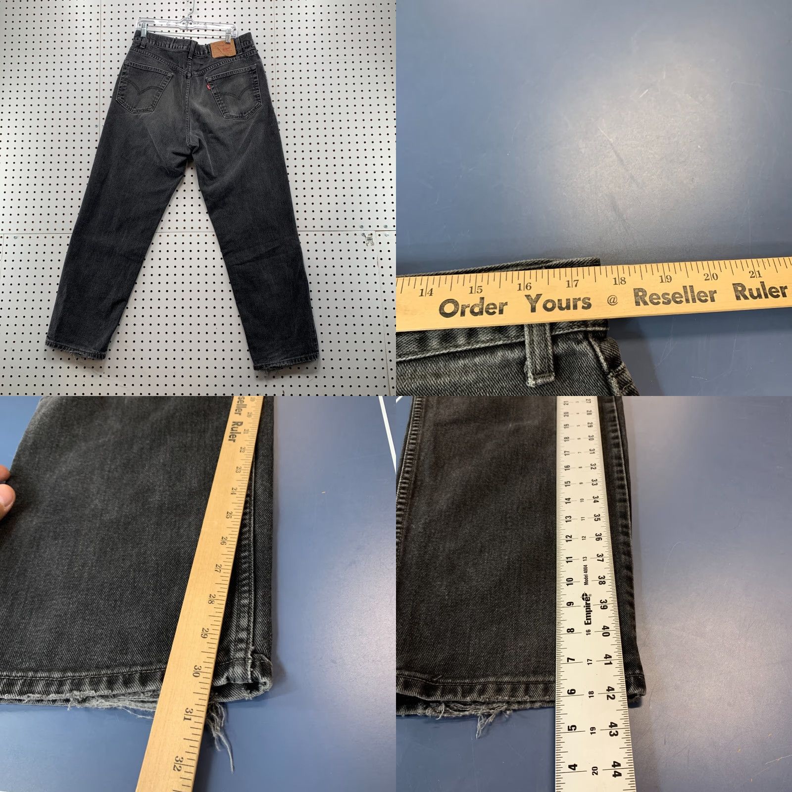 Levi's VINTAGE Levi's 550 Blac Denim Jeans Mens 36x32 Relaxed Straight 90s 35x30 Blue Denim 550 Jeans Mens Straight 90s Levi's Size US 36 / EU 52 - 8 Thumbnail