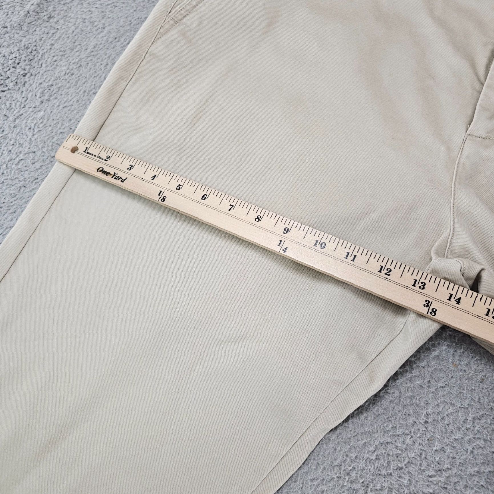 Vintage Perk Pants Mens Size 42x30 Beige Slim Fit Stretch Cotton Chino Casual Flat Front Size US 42 / EU 58 - 4 Thumbnail