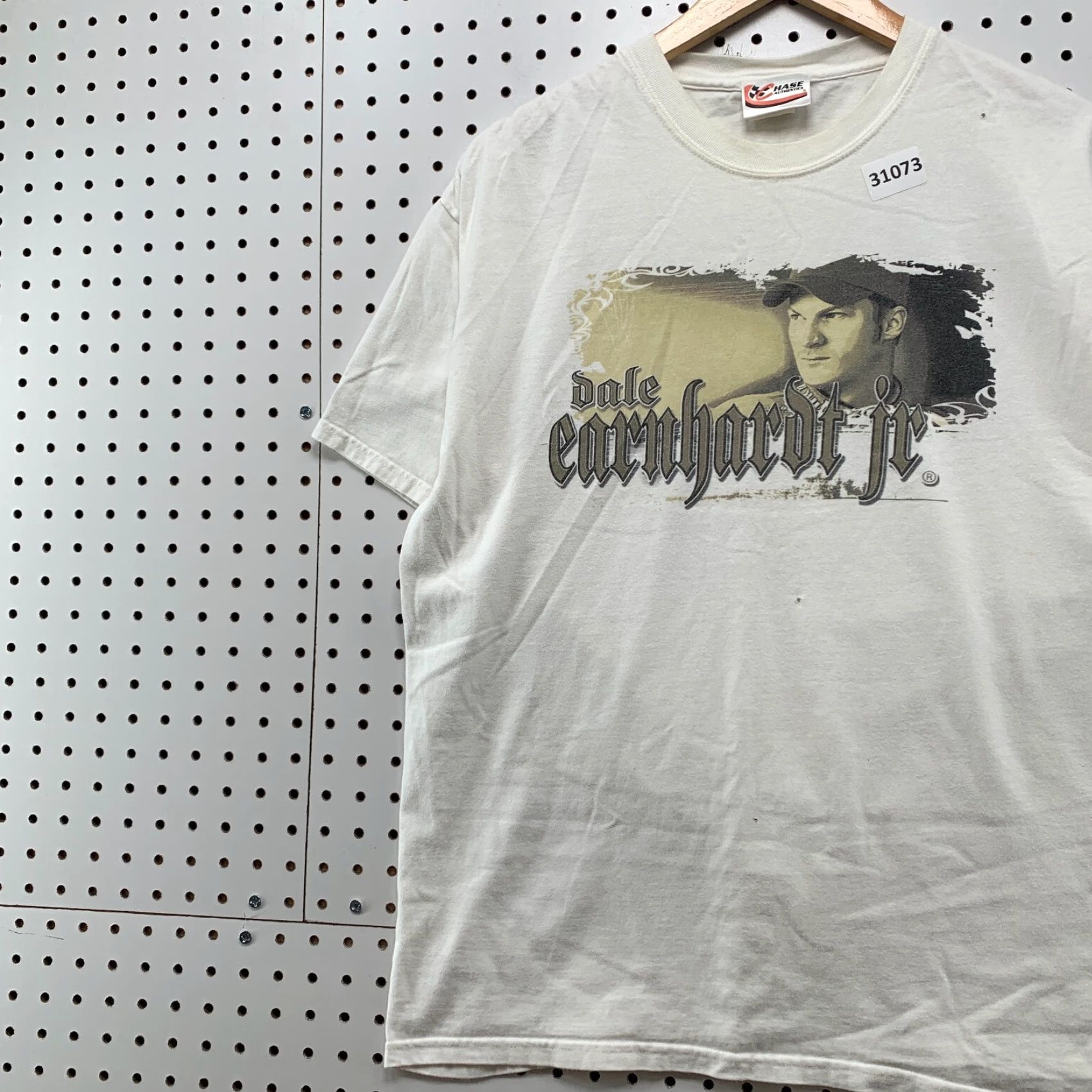 Chase Authentics VINTAGE NASCAR Dale Earnhardt Jr Shirt White Mens Large Double-Sided 21.5x27 Size US L / EU 52-54 / 3 - 4 Thumbnail