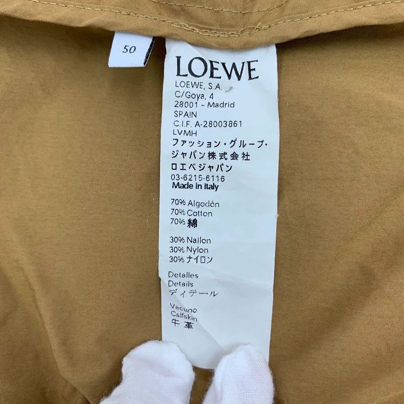 Loewe Loewe Brown logo leather cotton hooded zipper long sleeve Size L / US 10 / IT 46 - 6 Thumbnail