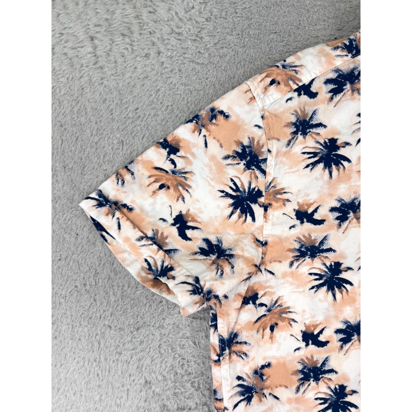 Vintage Cactus Man Shirt Mens Large Orange Blue Palm Tree All Over Print 100% Cotton Size US L / EU 52-54 / 3 - 6 Thumbnail