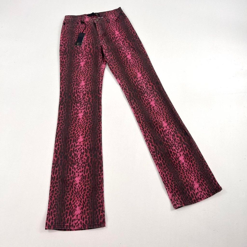 Just Cavalli NWT deadstock Cavalli red and black leopard print jeans Size 30" / US 8 / IT 44 - 1 Thumbnail
