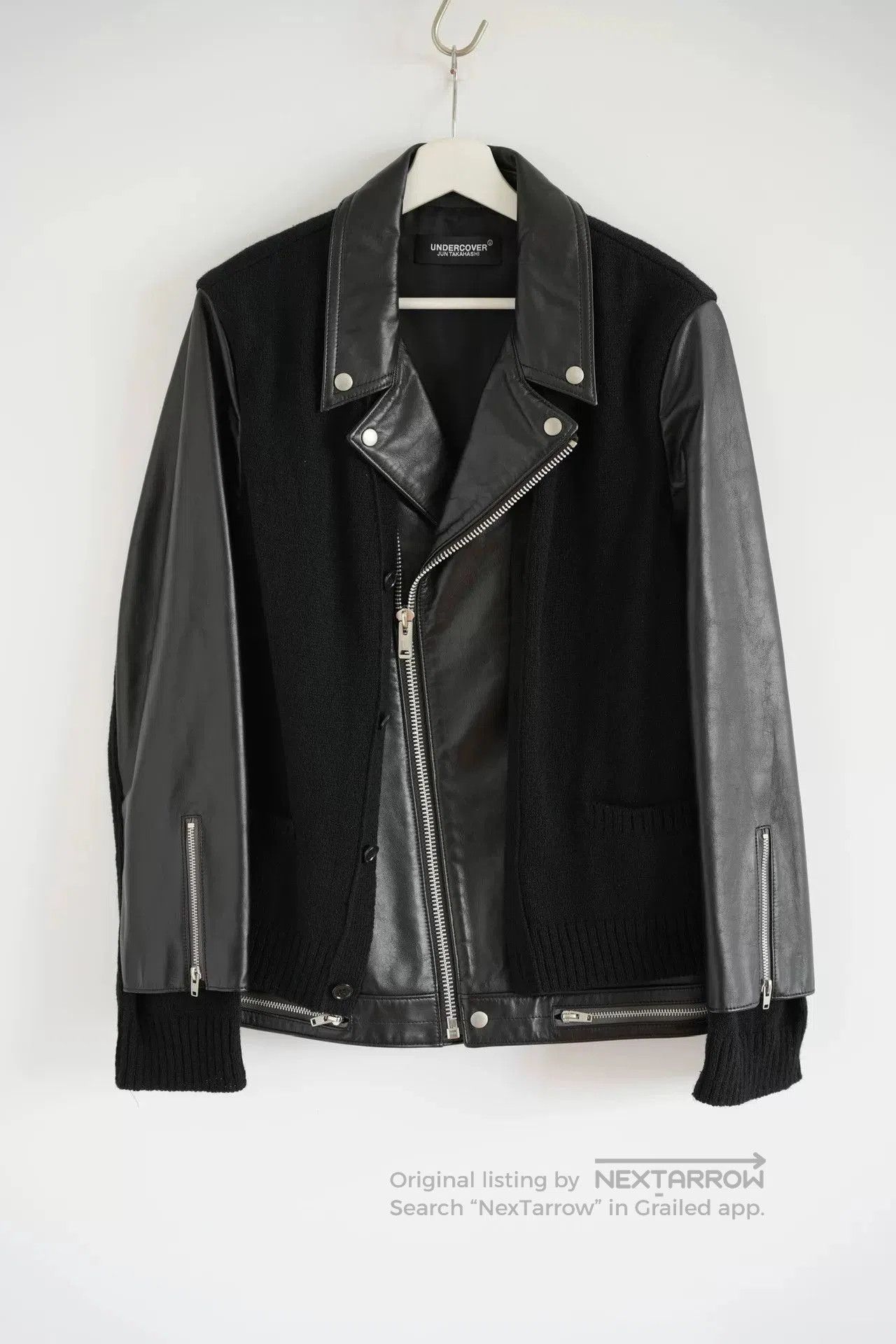 black leather double rider jacket.