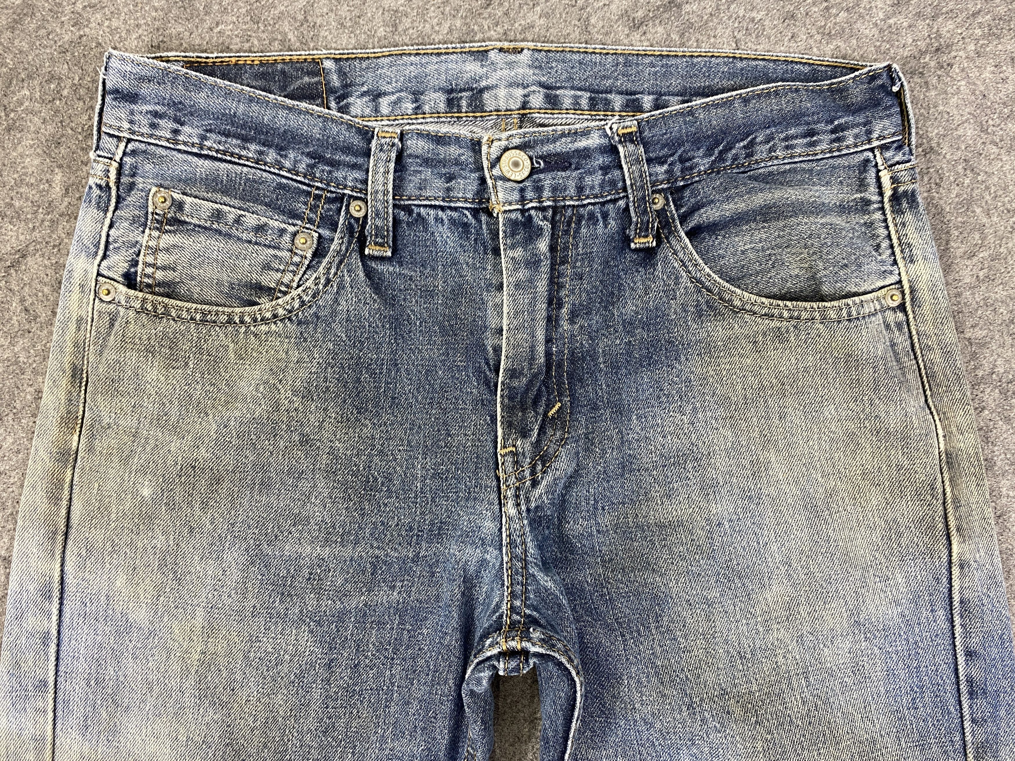 Japanese Brand Dirty Faded Blue Vintage Levis 527 Flare Jeans 33x29 -JN3206 Size US 33 - 3 Thumbnail