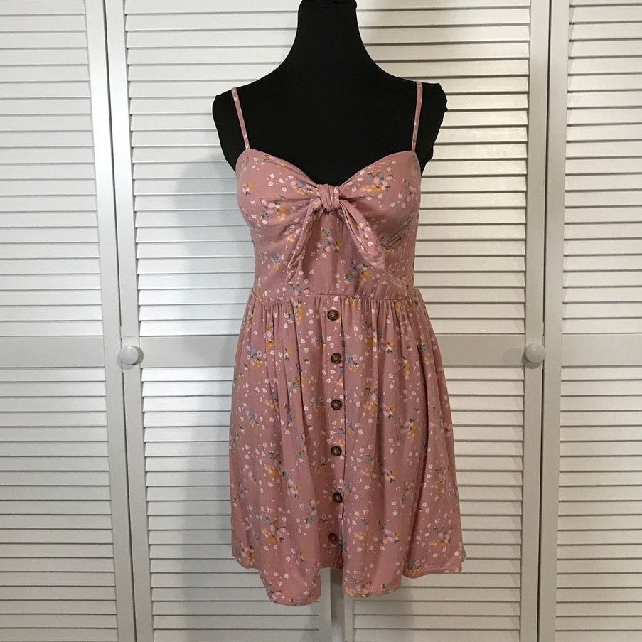 Other A.U.W. Pink Floral A-line Mini Sundress Juniors XL Size XL / US 12-14 / IT 48-50 - 1 Thumbnail