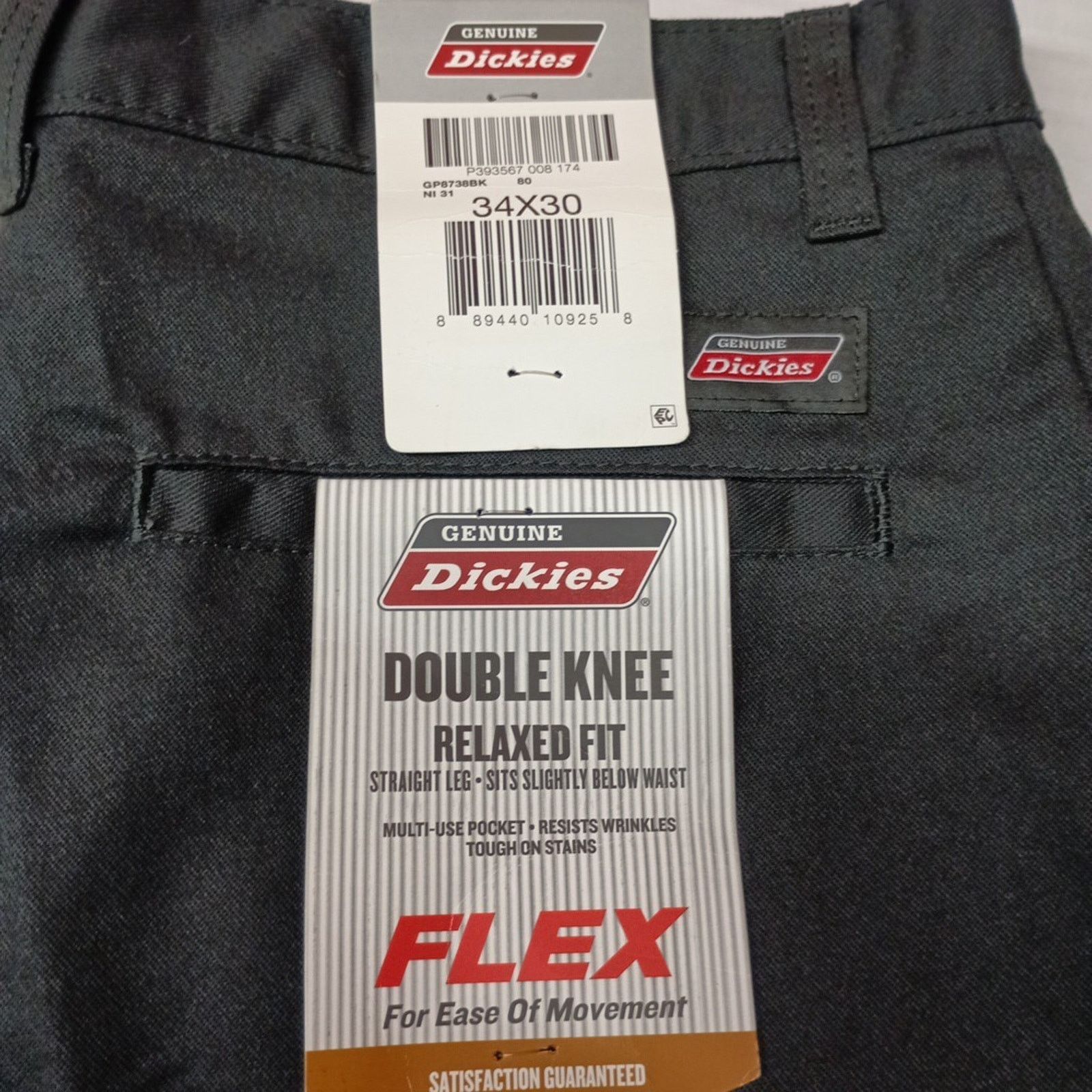 Dickies Dickies Relaxed Fit Double Knee Work Pants Men's 34x30 Black Size US 34 / EU 50 - 2 Thumbnail