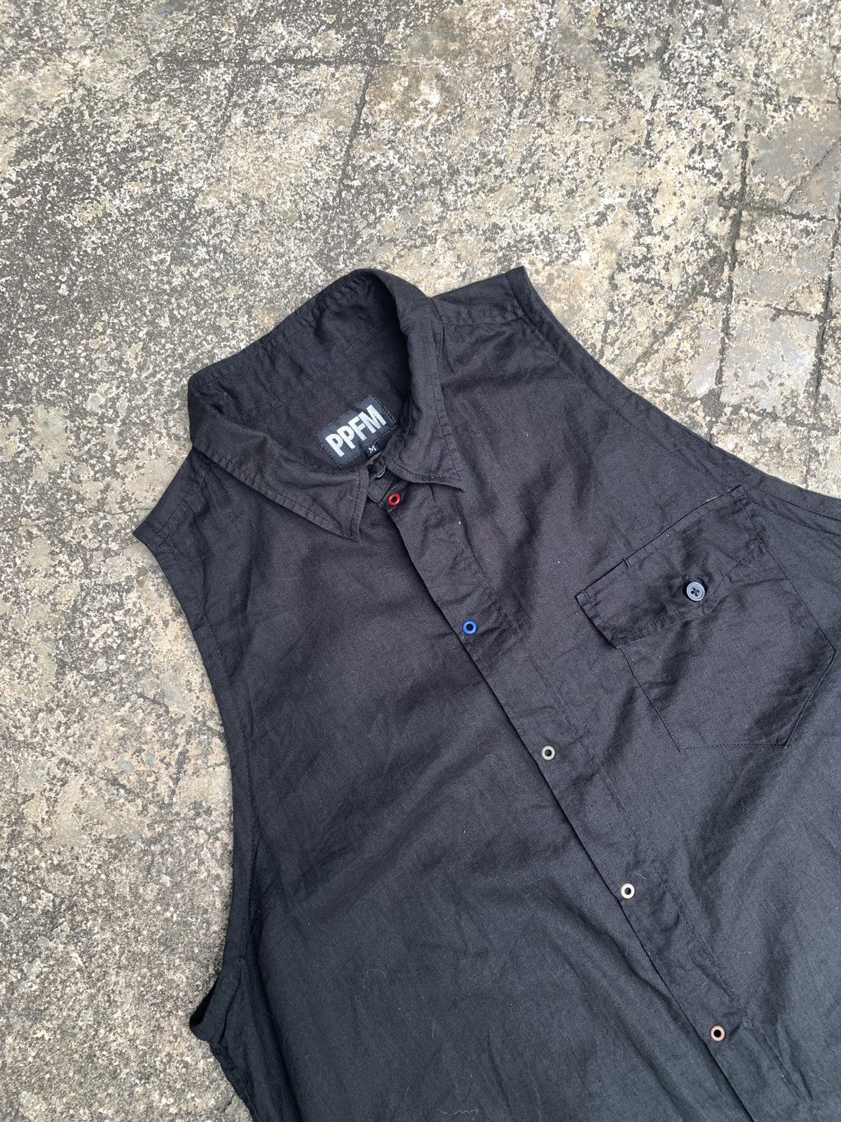 Japanese Brand 2000s PPFM Japan Black Military Fishtail Sleeveless Dress Size M / US 6-8 / IT 42-44 - 7 Thumbnail