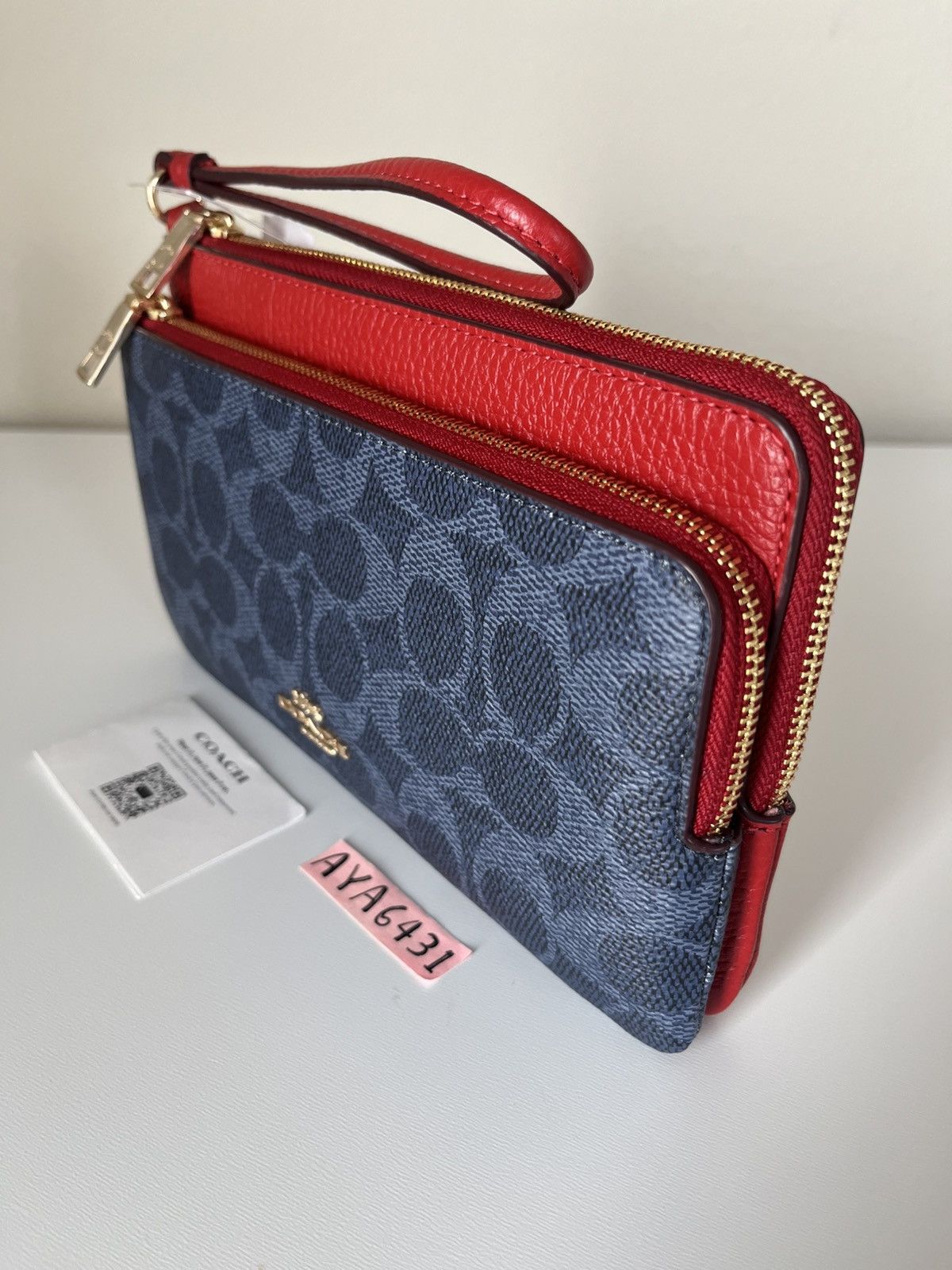 Coach Coach double zip wristlet in signature canvas Size ONE SIZE - 3 Thumbnail