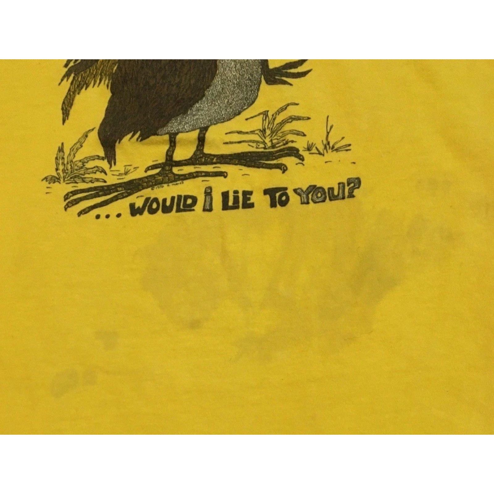 Vintage Vtg 70s Trust Me Would I Lie To You Faded Distress Shirt L Funny Joke Grunge 80s Shirt Mens Yellow Size US L / EU 52-54 / 3 - 6 Thumbnail