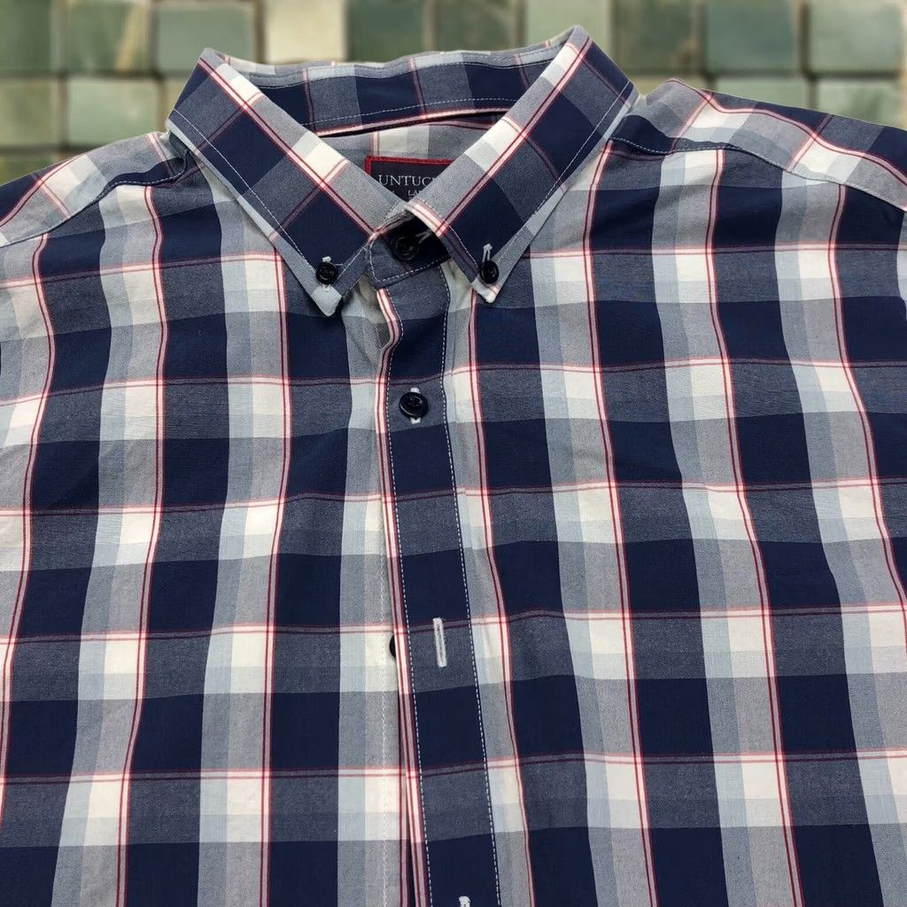 UNTUCKit UNTUCKit Large 100% Cotton SLIM FIT Button Long Sleeve Plaid Casual Shirt Mens L Multicolor Plaid Modern Classic Seasonal Slimming" Size US L / EU 52-54 / 3 - 1 Thumbnail