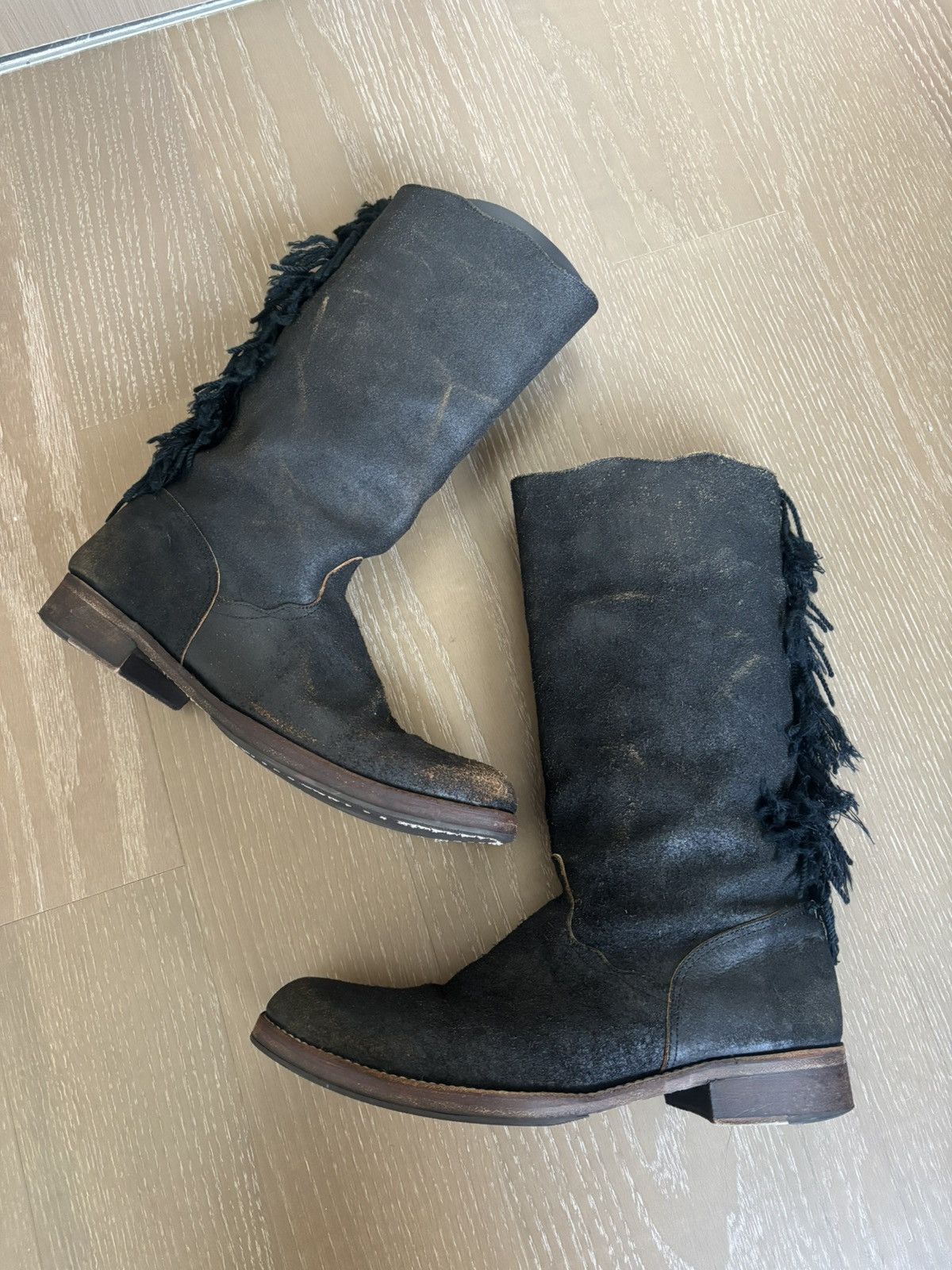 Undercover AW2004 But Beautiful Fringe boots | Grailed
