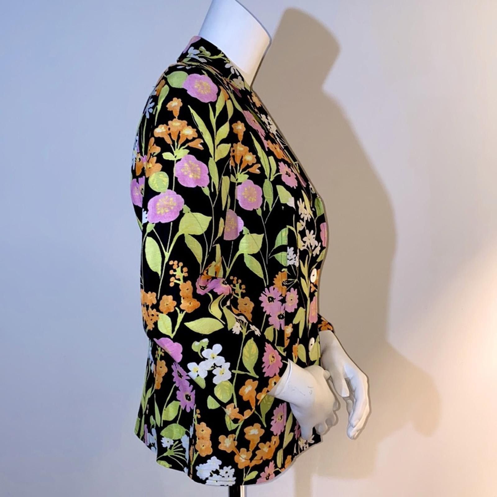 Other Vintage Sigrid Olsen Floral Linen Blend Blazer Size 4 Size S / US 4 / IT 40 - 3 Thumbnail