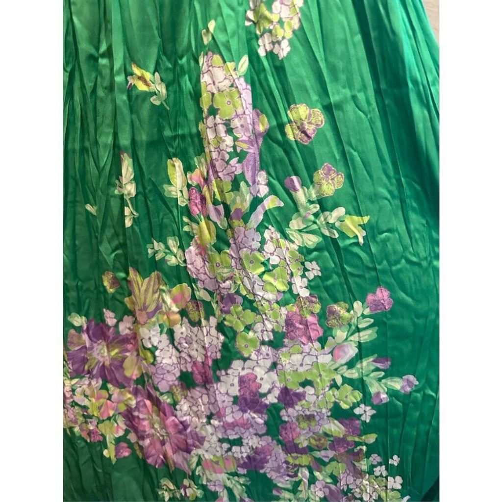 anthropologie green pleated dress Muse Sequin Maxi Dress — Emerald Green Gown